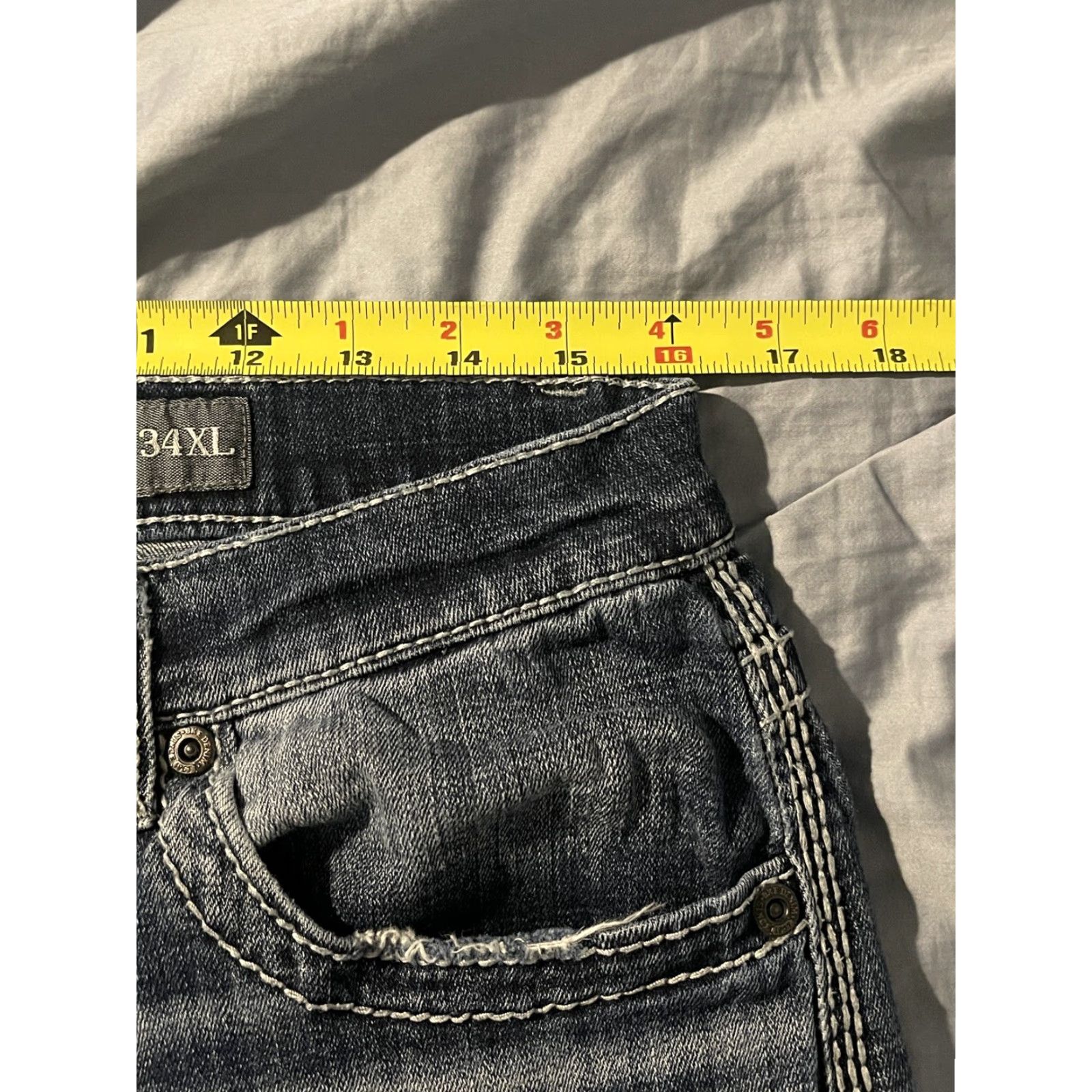 Vintage BKE Tyler Buckle Mens Jeans 34XL Straight Leg Blue Denim (32x34.5) 7-Pocket Embroidered Buckle Store Mens Buckle BKE Tyler Jeans blue denim Size US 39 - 6 Thumbnail