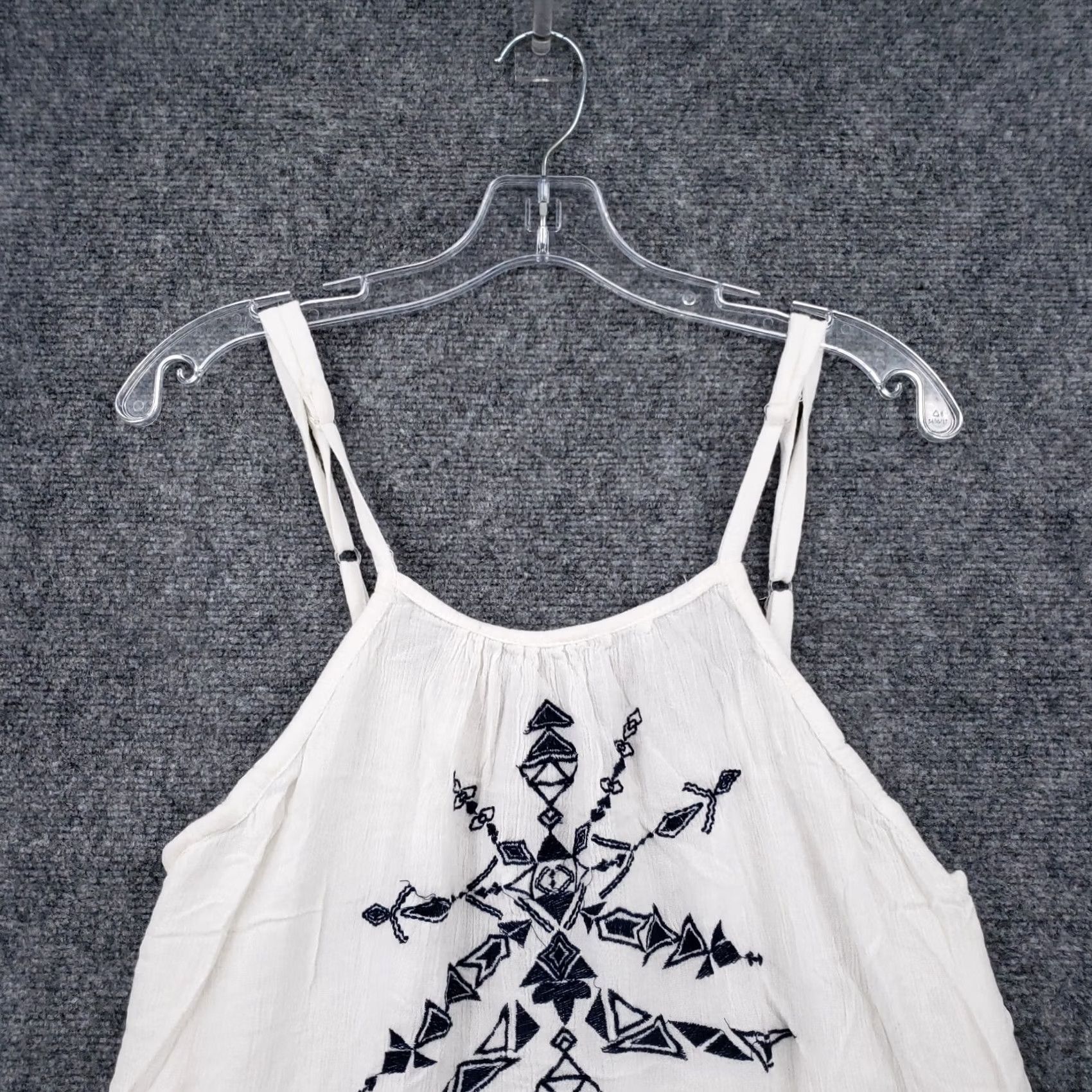 Vintage Lagaci Dress Womens M White Tank Mini Trapeze Aztec Boho Geo Geometric Sleeveless Round Neck Short A-Line Casual Holiday Womens Size M / US 6-8 / IT 42-44 - 3 Thumbnail