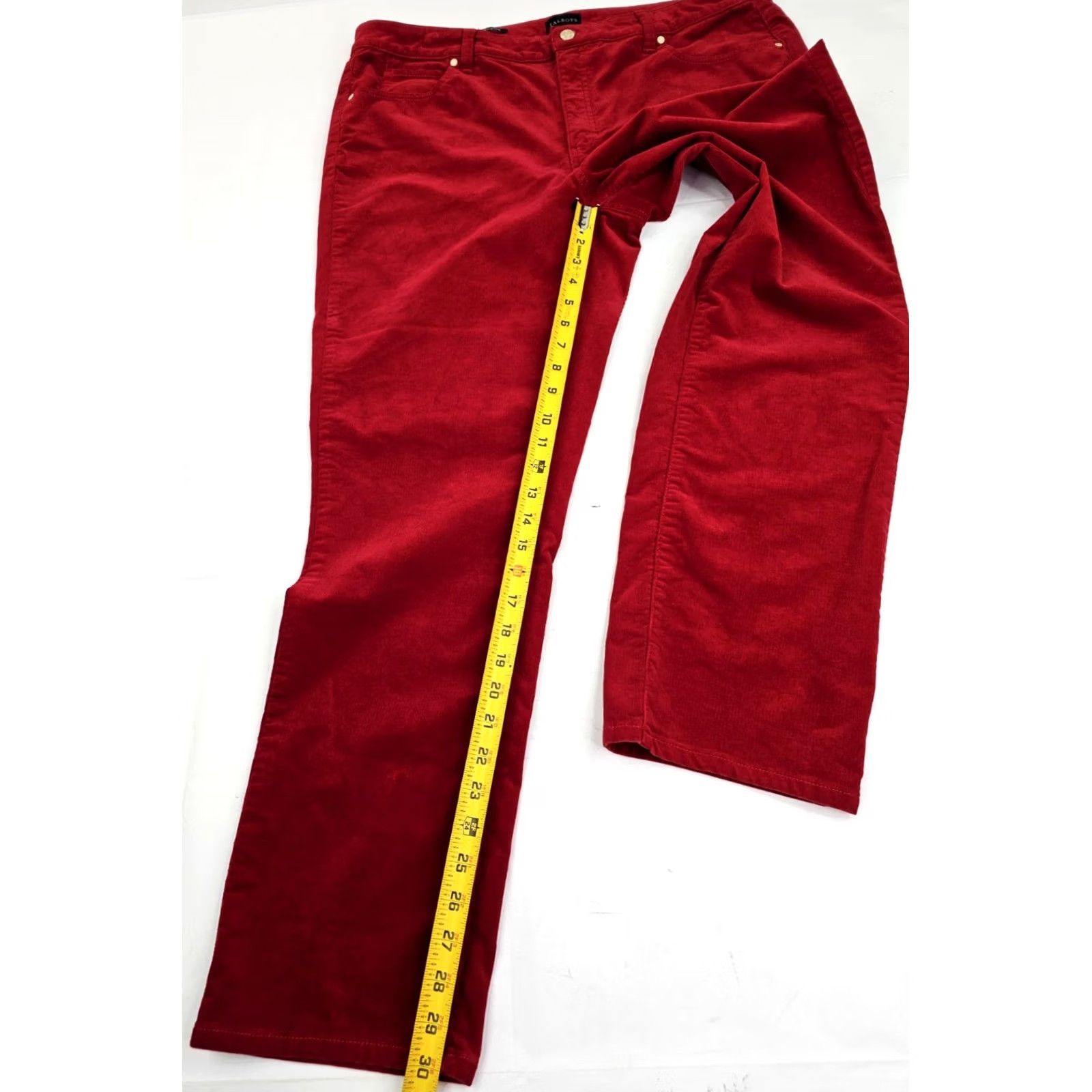 Talbots Talbots Red Corduroy High Rise Straight Leg Pants Women 16 EUC Cotton Size 38" / US 16 / IT 52 - 3 Thumbnail