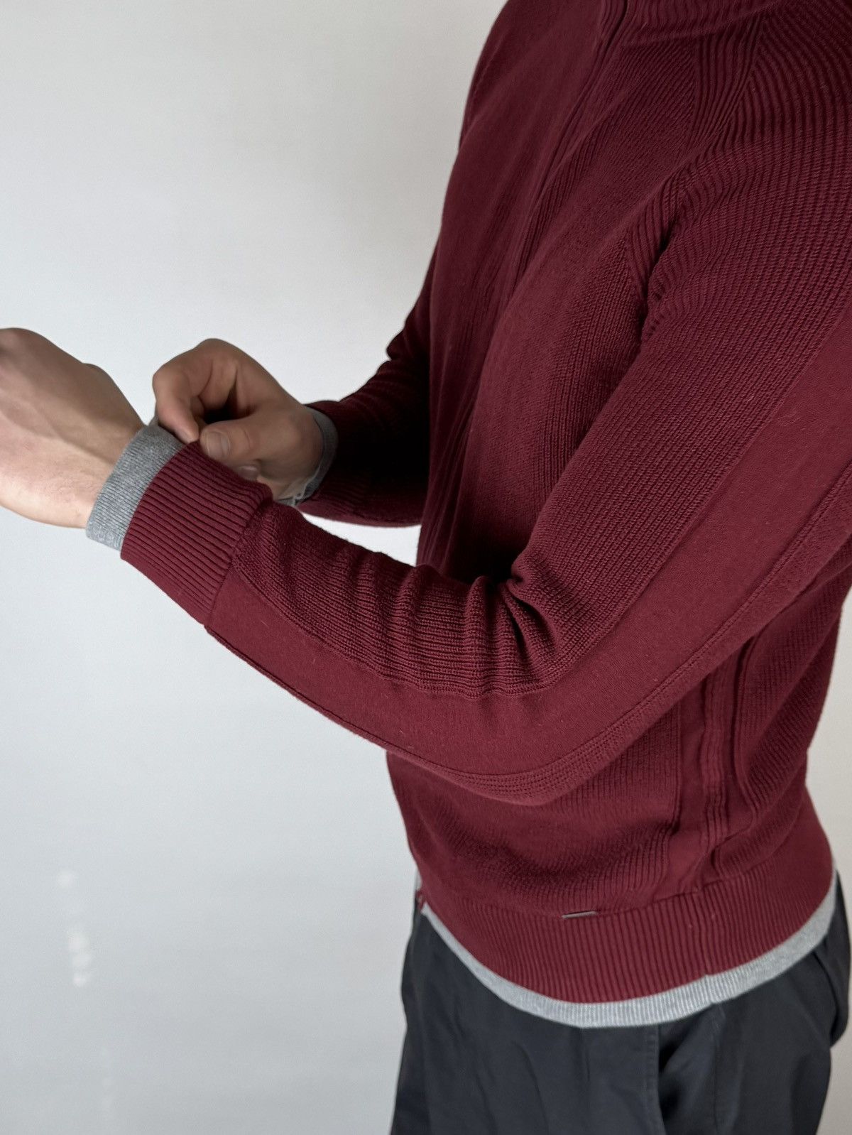 Diesel Diesel Stretch Ribbed Striped Sleeve Zip Cardigan Sweater Size US M / EU 48-50 / 2 - 5 Thumbnail
