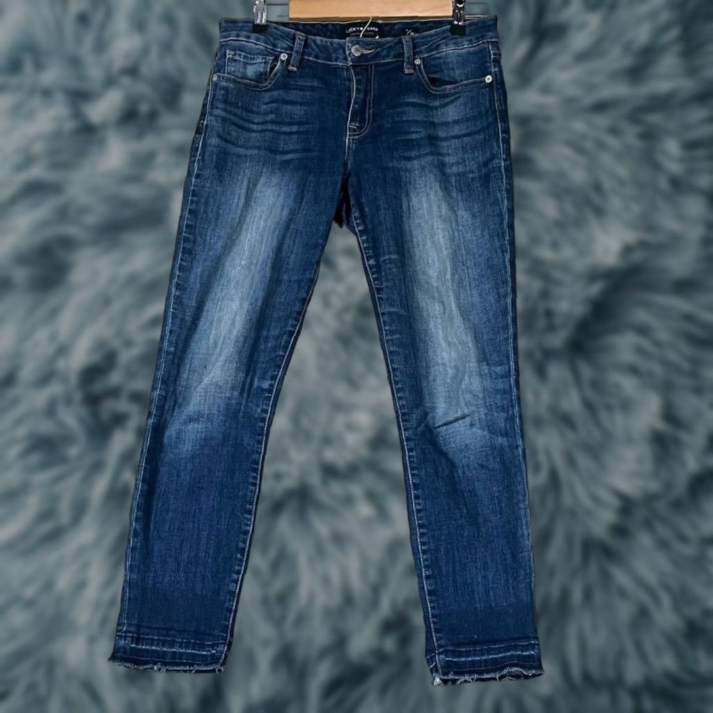Lucky Brand Lucky Brand Jeans Cropped Womens 6 Blue Medium Wash Stretch 5-Pocket Denim Jeans Size 28" / US 6 / IT 42 - 1 Thumbnail