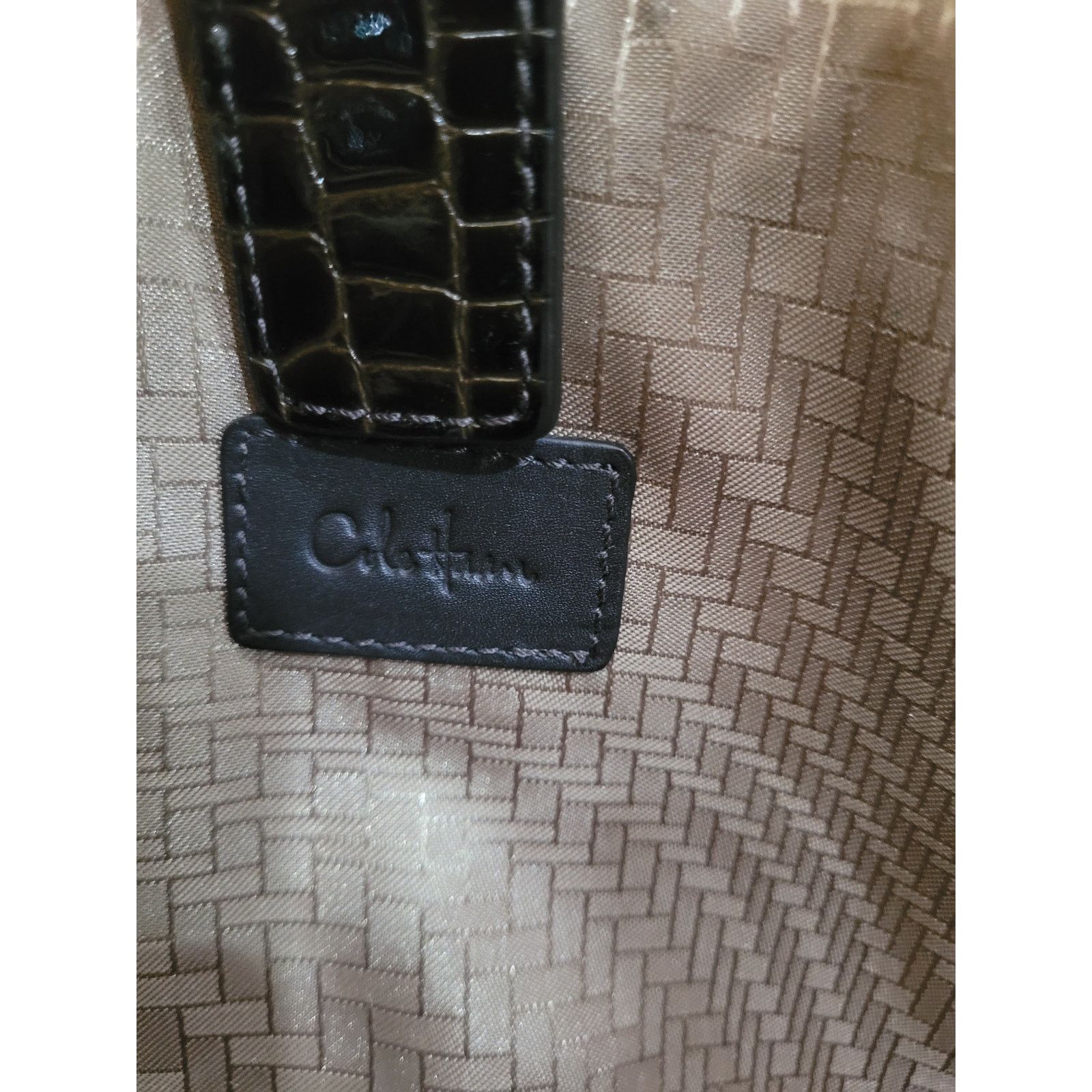 Cole Haan Cole Haan Blk Croc Embossed Leather Satchel/Briefcase Women Size ONE SIZE - 17 Thumbnail
