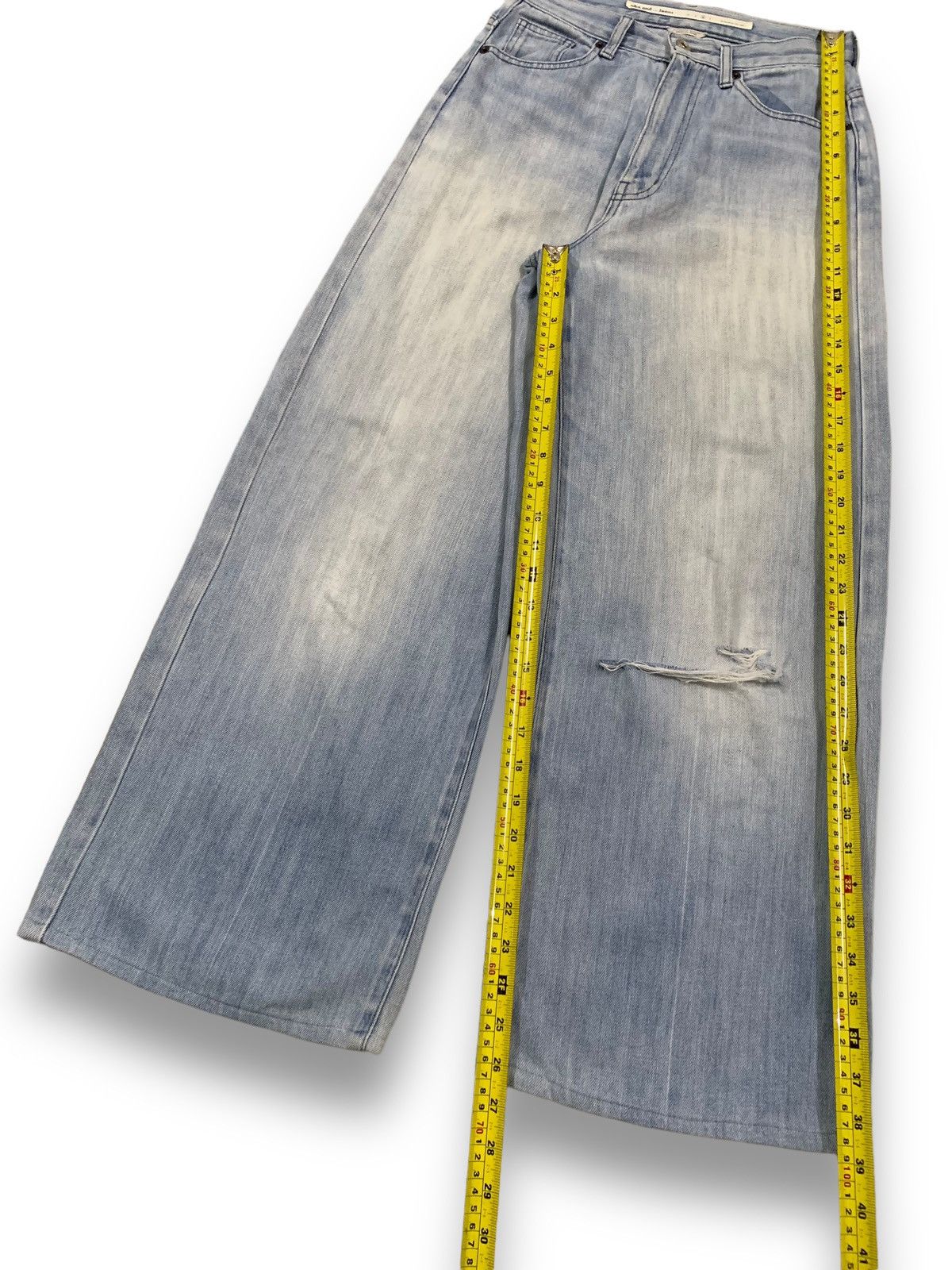 Japanese Brand Vintage Y2K Japanese Brand Baggy Wide Leg Distressed Jeans Size 26" / US 2 / IT 38 - 13 Thumbnail