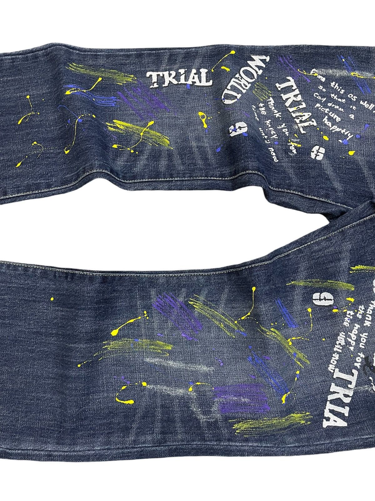 Japanese Brand × PPFM × semanticdesign Semantic Design Poems Paint splatter Flared Denim Pants Size US 31 - 9 Thumbnail