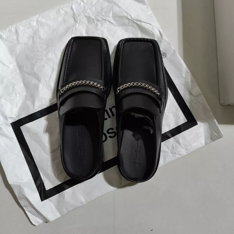 Martine Rose Calfskin square toe open toed M ü ller shoes