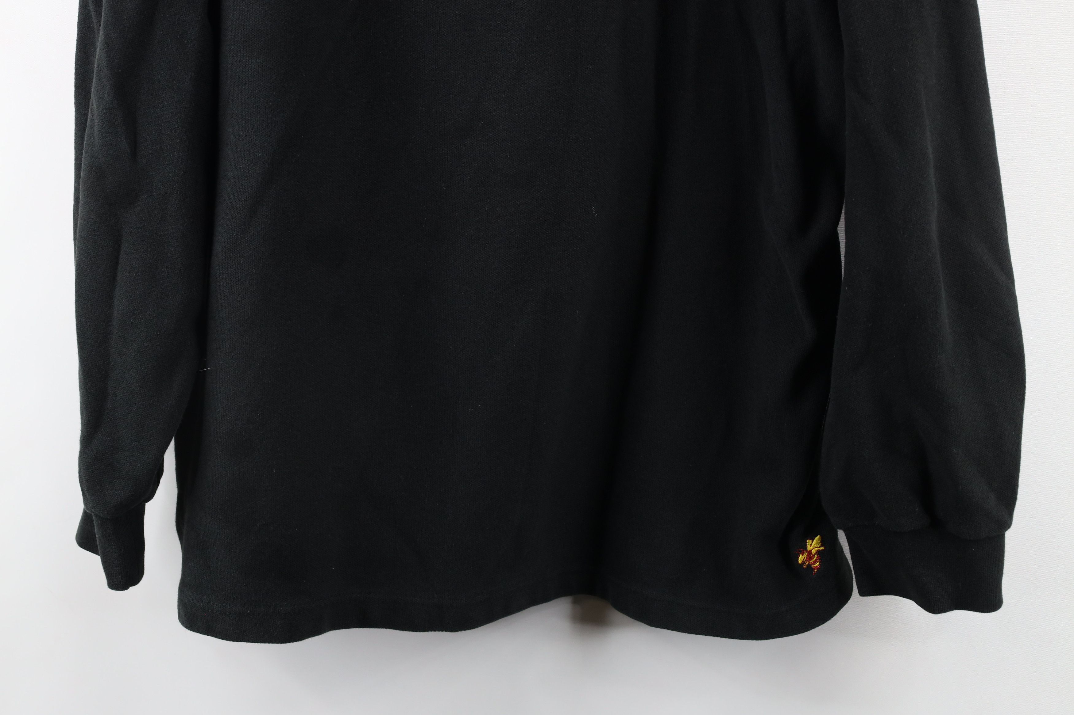 Vintage Vintage 90s Streetwear Blank Long Sleeve Polo Shirt Black Size XXL / US 16-18 / IT 52-54 - 3 Thumbnail