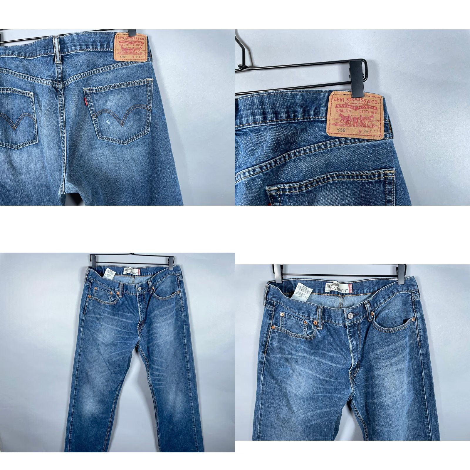 Levi's Levi's 559 Relaxed Straight Jeans Men 36 x 31 Blue Distressed Denim Size US 36 / EU 52 - 9 Thumbnail