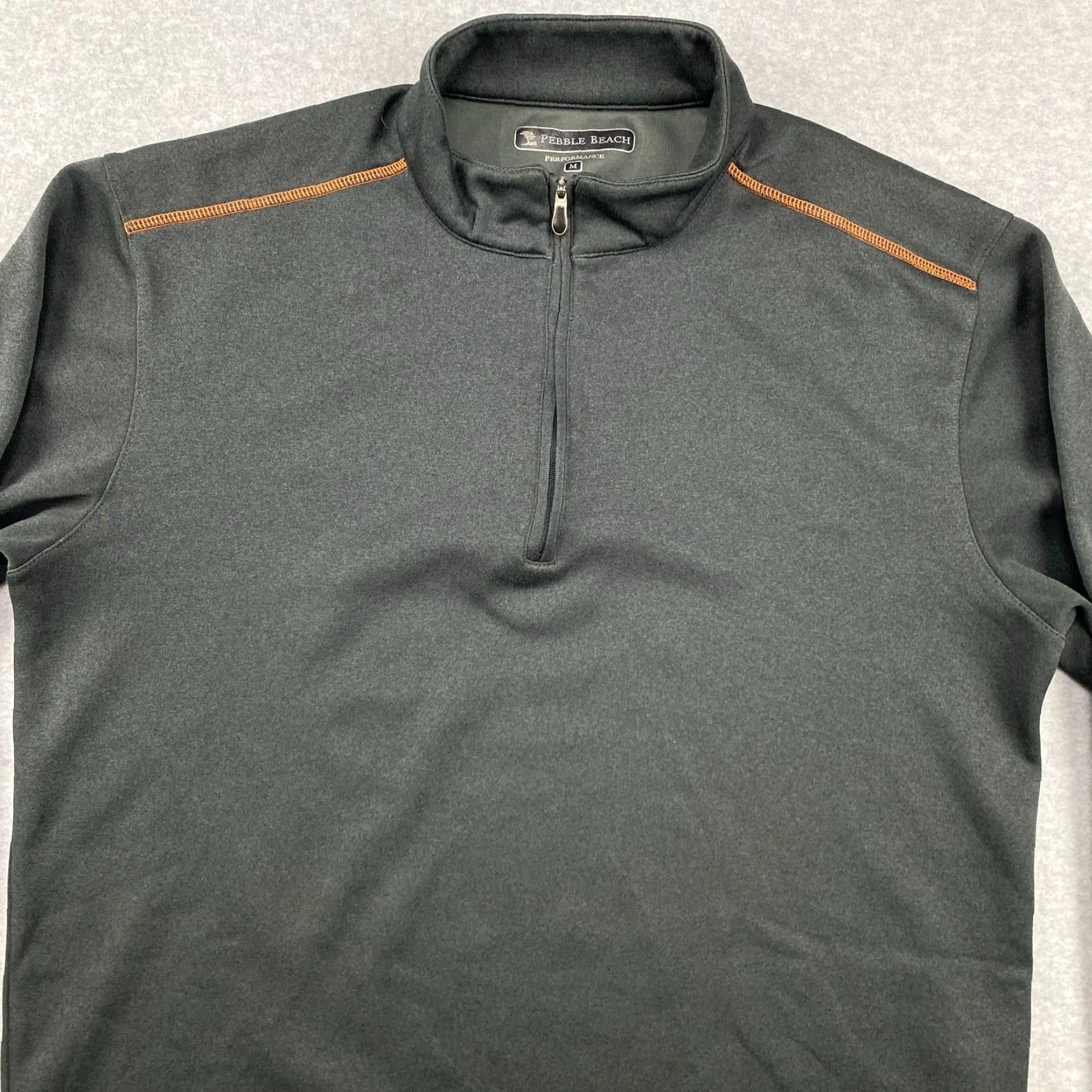 Vintage Pebble Beach Performance Sweatshirt Mens M Black 1/4 Zip Pullover Active Shirt Size US M / EU 48-50 / 2 - 2 Thumbnail