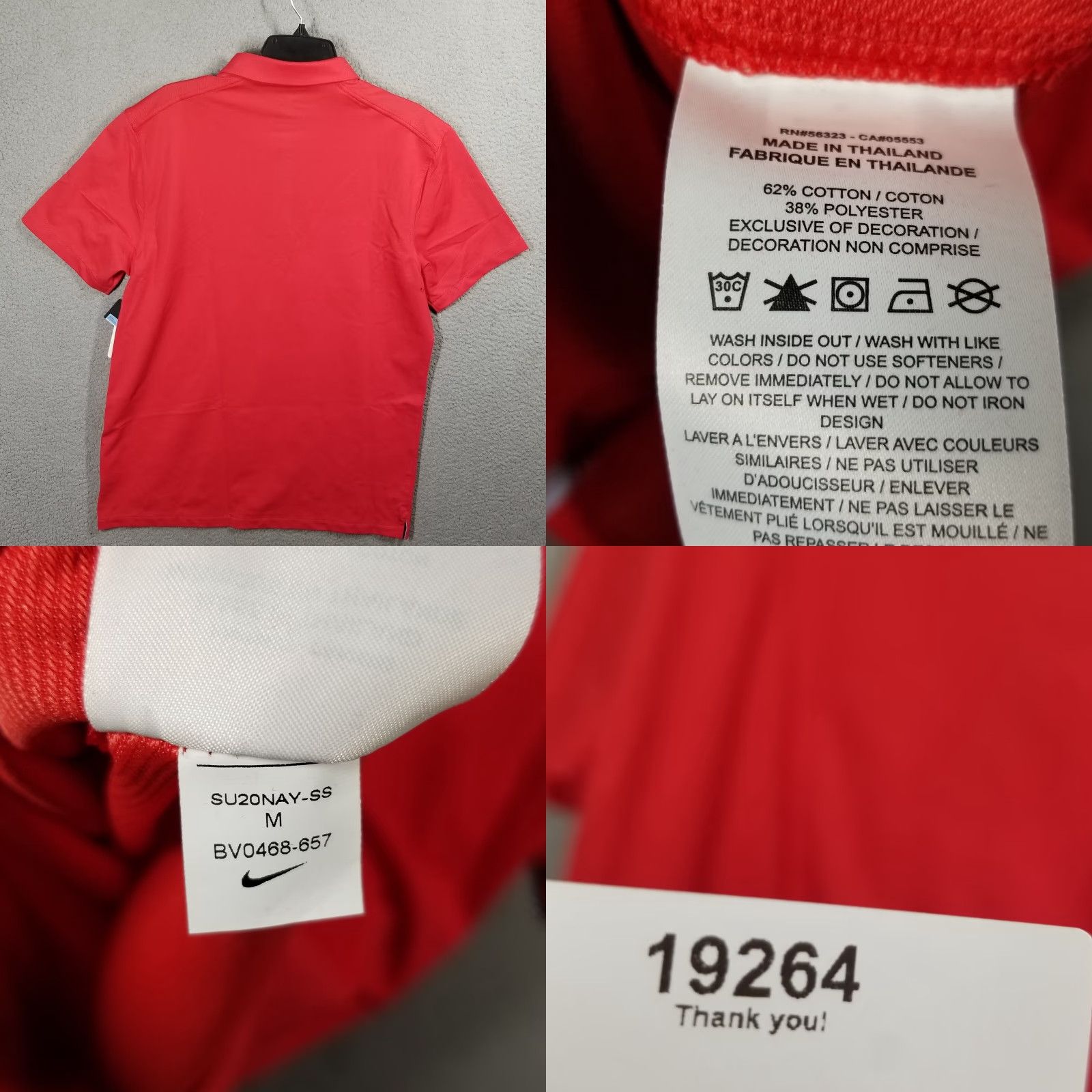 Nike Nike Golf Polo Shirt Mens Medium Red BV0468-657 Dri-Fit Knit NWT Size US M / EU 48-50 / 2 - 8 Thumbnail
