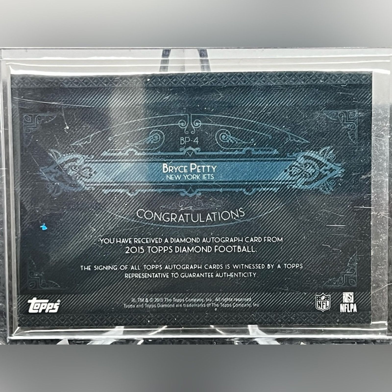 NFL 2015 Topps Diamond Auto /5 Bryce Petty #BP-4 Rookie Auto RC Size ONE SIZE - 2 Thumbnail