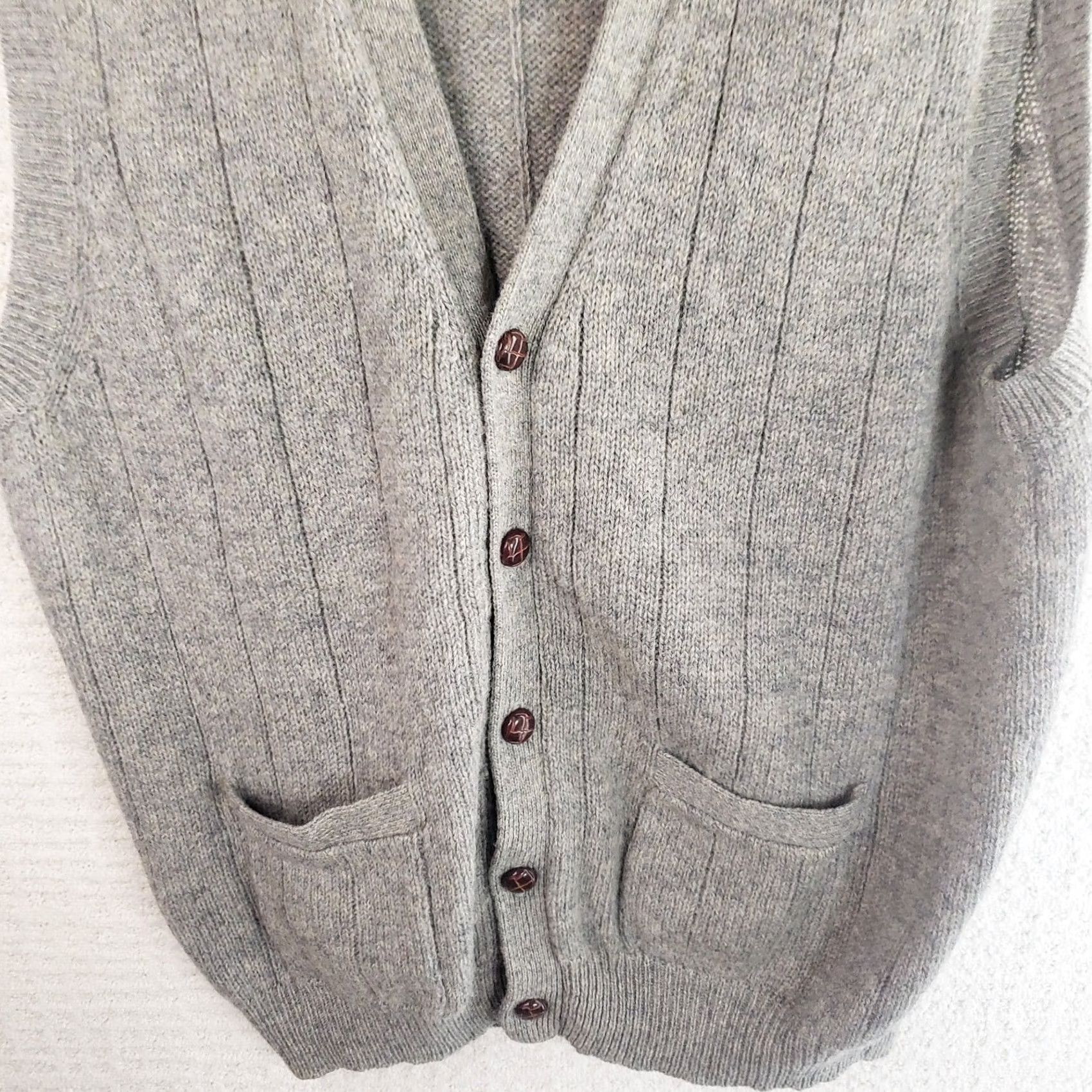 Jantzen VINTAGE Jantzen Sport Sweater Vest Gray Wool Knit Button Up Size XL USA Made Men Size US XL / EU 56 / 4 - 2 Thumbnail