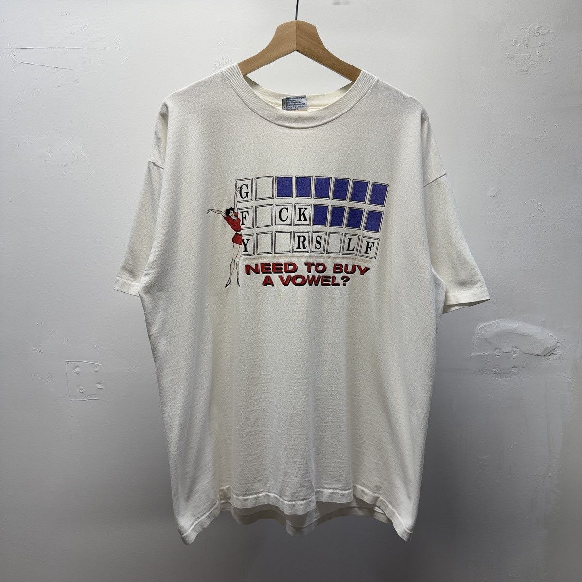 Vintage Buy A Vowel Go Fuck Yourself ERD Grunge Tee Thrashed Faded Size US XL / EU 56 / 4 - 1 Thumbnail