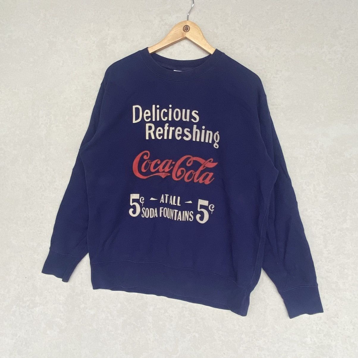 Other Vintage Cola Cola Printed Crewneck Sweatshirt NavyBlue SizeL Size US L / EU 52-54 / 3 - 2 Thumbnail