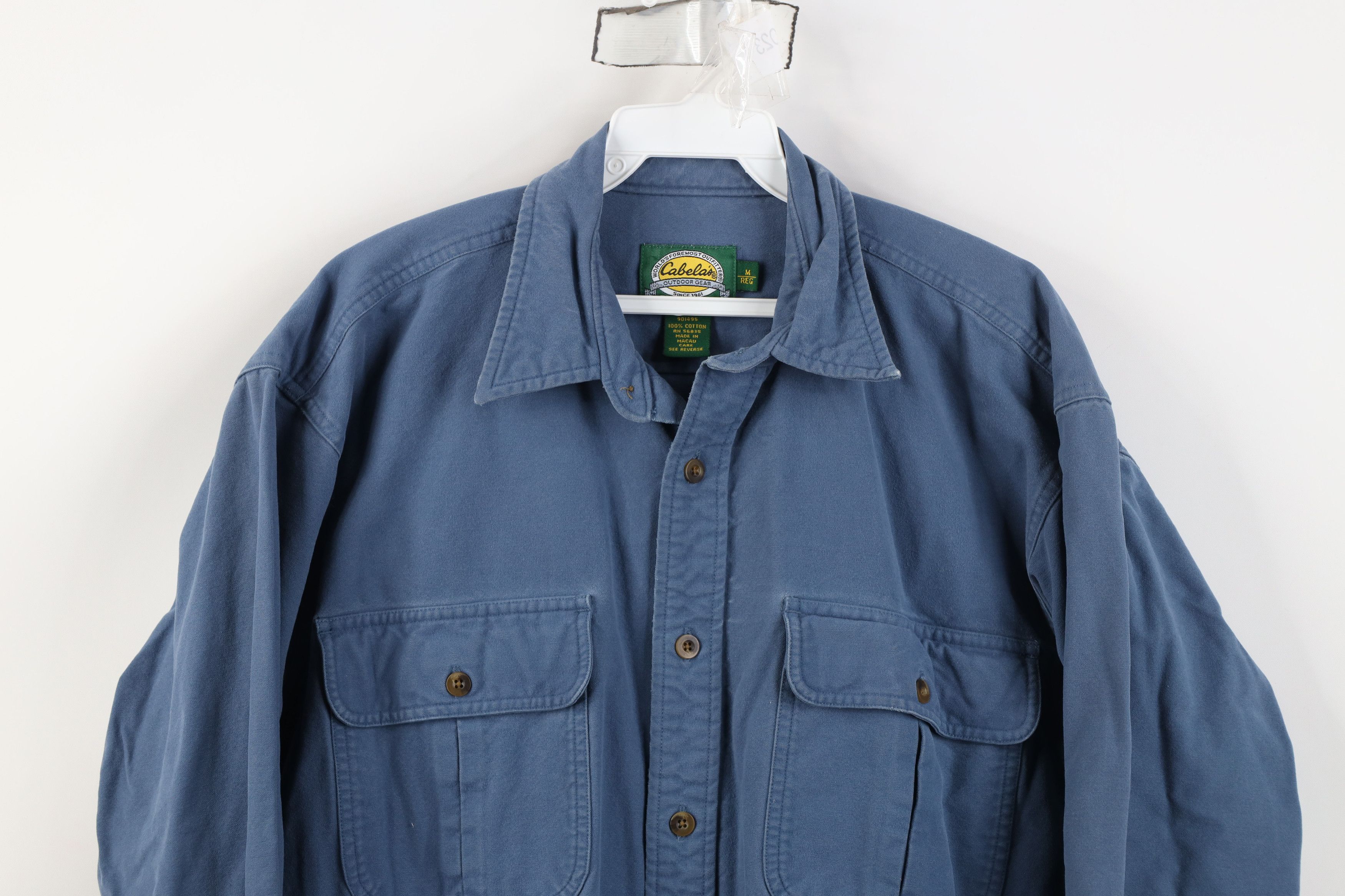 Cabelas Vintage 90s Cabelas Heavyweight Cloth Button Shirt Blue Size US M / EU 48-50 / 2 - 2 Thumbnail