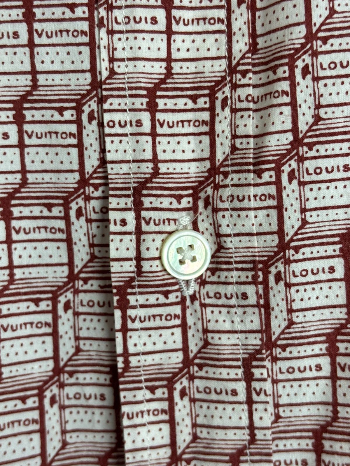Louis Vuitton Louis Vuitton Allover Print Button Up Short Sleeve Shirt Size US XL / EU 56 / 4 - 4 Thumbnail