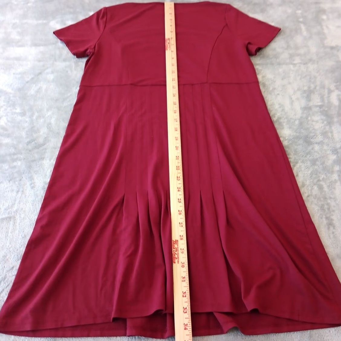 J. Jill J.Jill Wearever Shift Dress Red Short Sleeve Pleated Pullover Knee Length Petite Small Womens Property: PS Size S / US 4 / IT 40 - 7 Thumbnail
