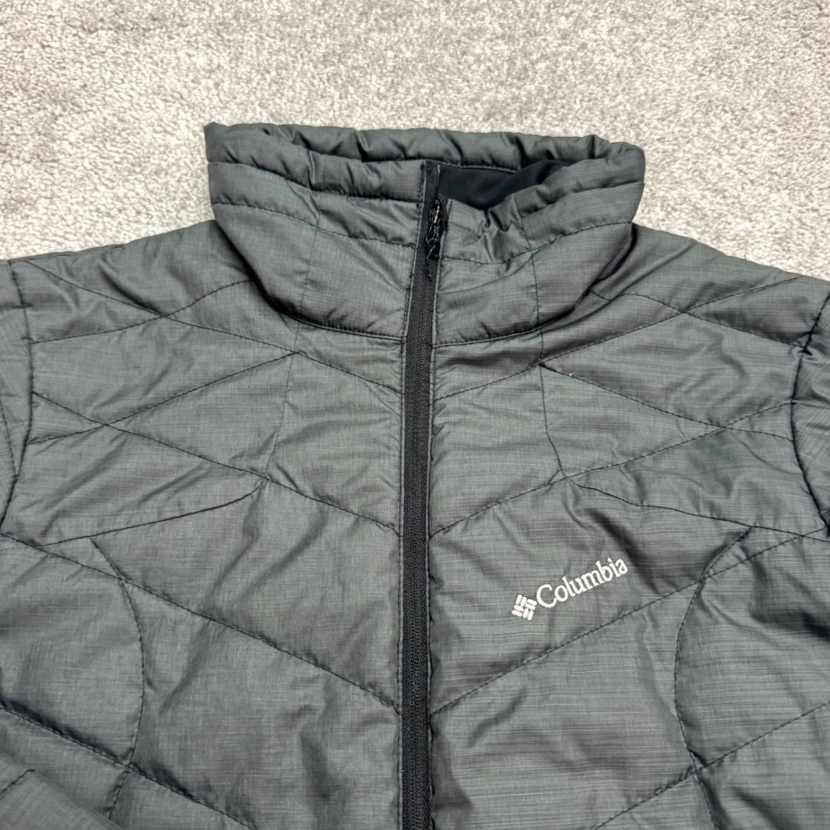 Vintage Columbia Jacket Womens M Gray Omni Heat Hybrid Insulated Quilted Black Size M / US 6-8 / IT 42-44 - 3 Thumbnail