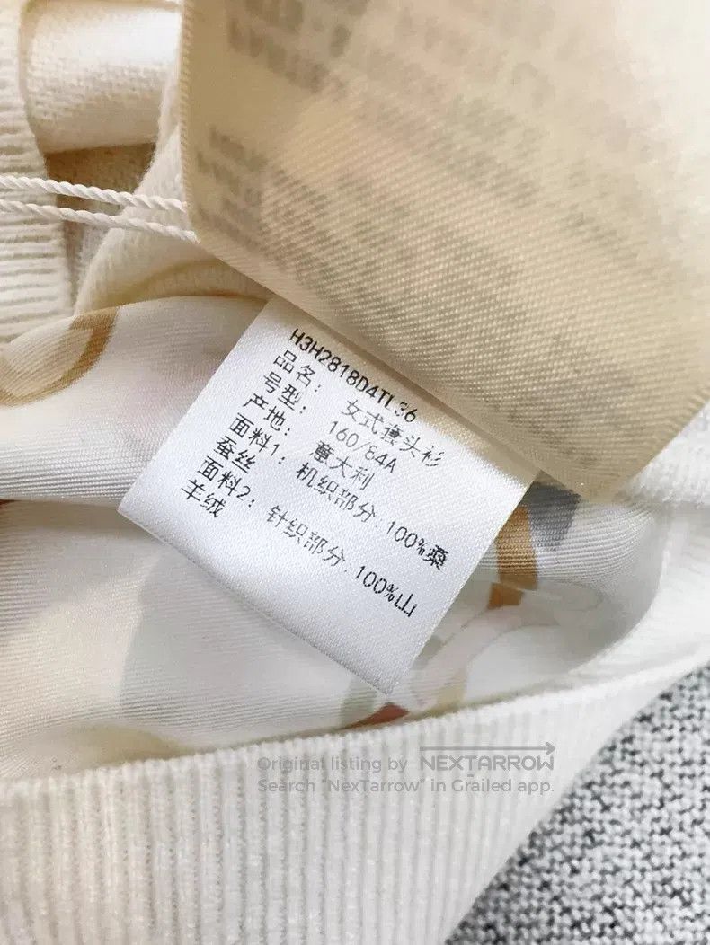 Hermes Hermes Beige Chain Pattern Embroidered Cashmere Silk Blend Size XS / US 0-2 / IT 36-38 - 6 Thumbnail