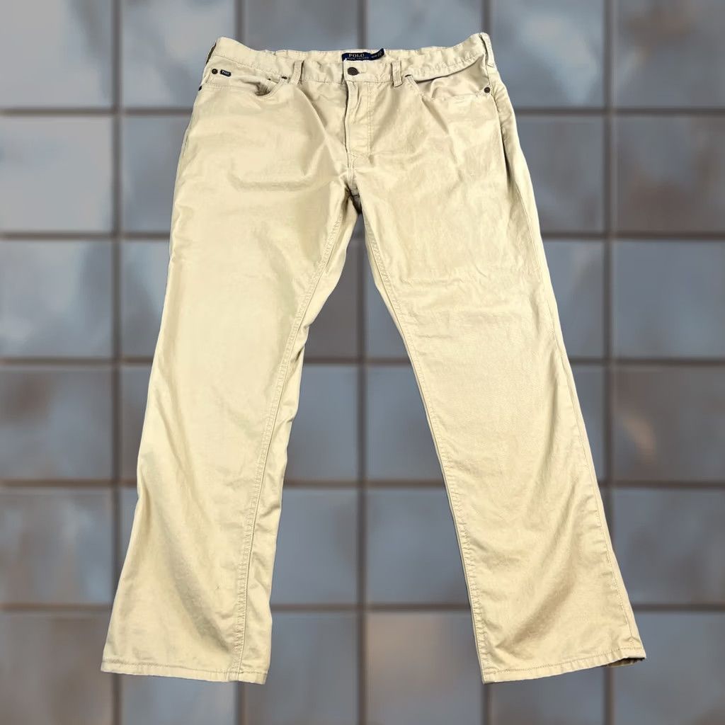 Polo Ralph Lauren Polo Ralph Lauren Mens Chino Trousers Pants Slim Fit 38 Beige Stretch 5-Pocket Design Logo Preppy, Trousers, Regular Size 38 Mens Size US M / EU 48-50 / 2 - 1 Thumbnail