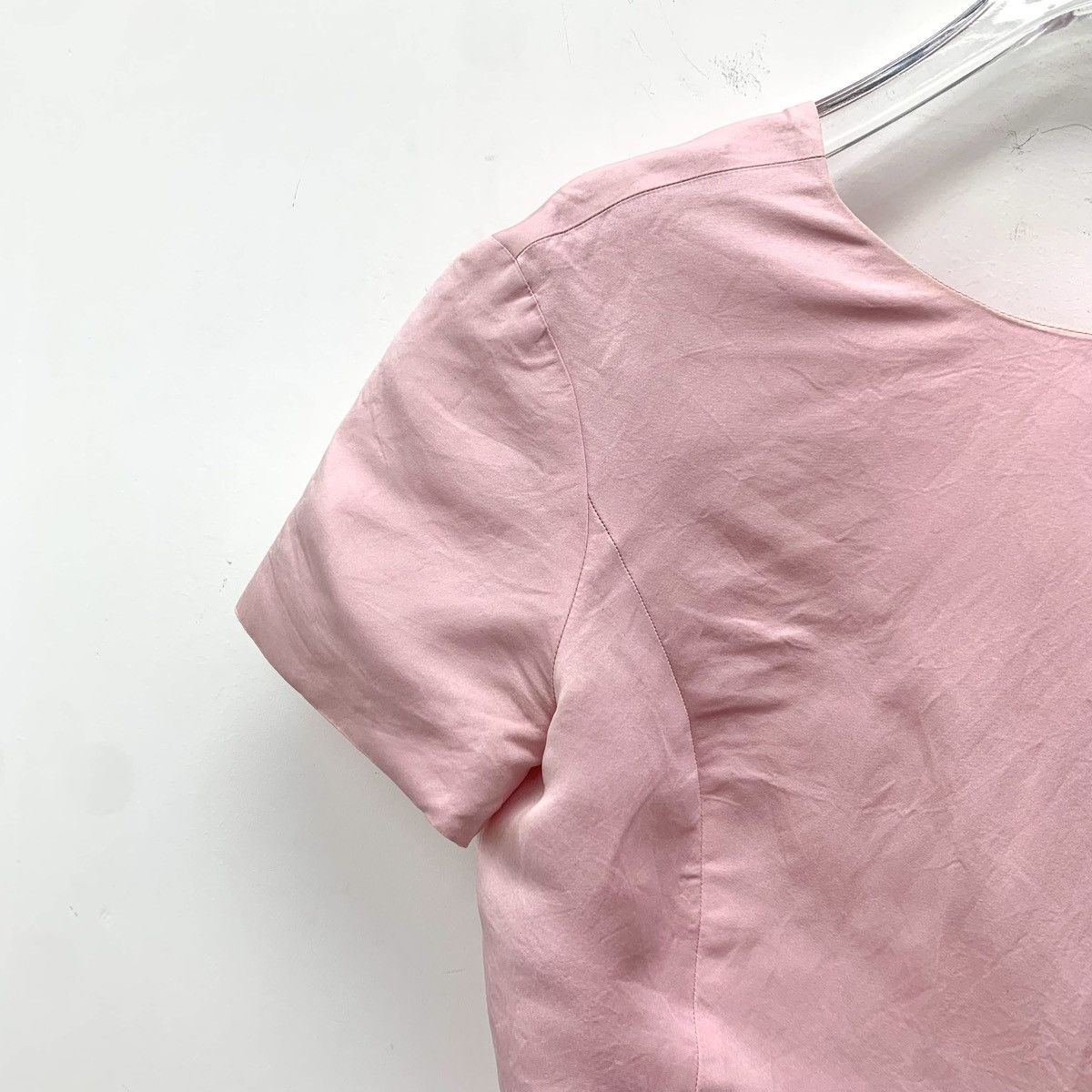 Dior Christian Dior Pink Silk Short Sleeve Dress K26WX Size S / US 4 / IT 40 - 3 Thumbnail