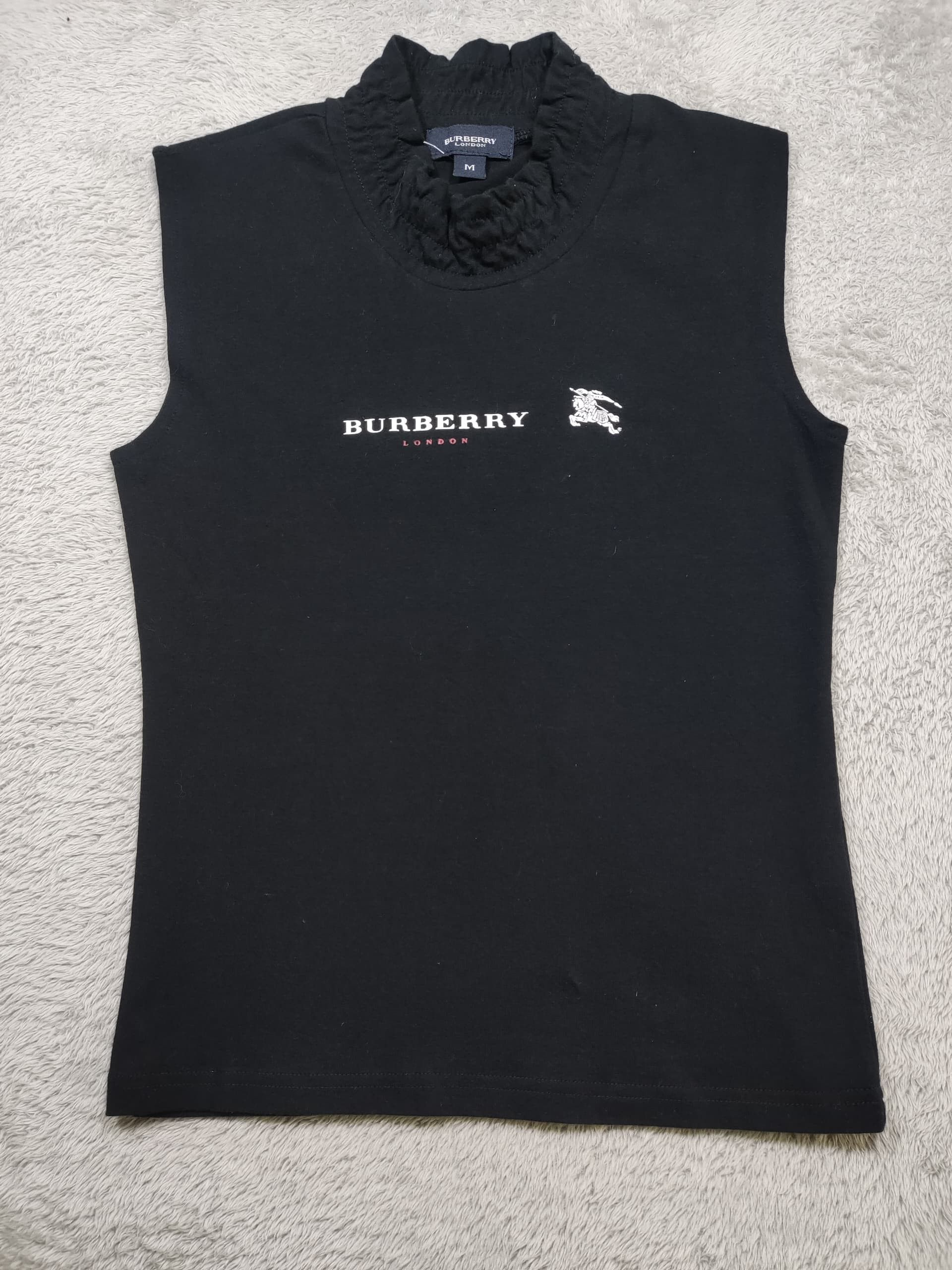 Burberry Burberry London Sleeveless Mock Neck Top Ruffled Logo Tank Size US M / EU 48-50 / 2 - 1 Thumbnail