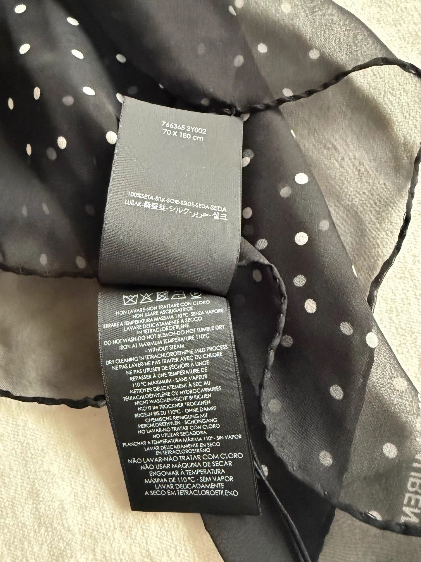 Saint Laurent Paris Saint Laurent Polka Dot Scarf K33 Size ONE SIZE - 4 Thumbnail