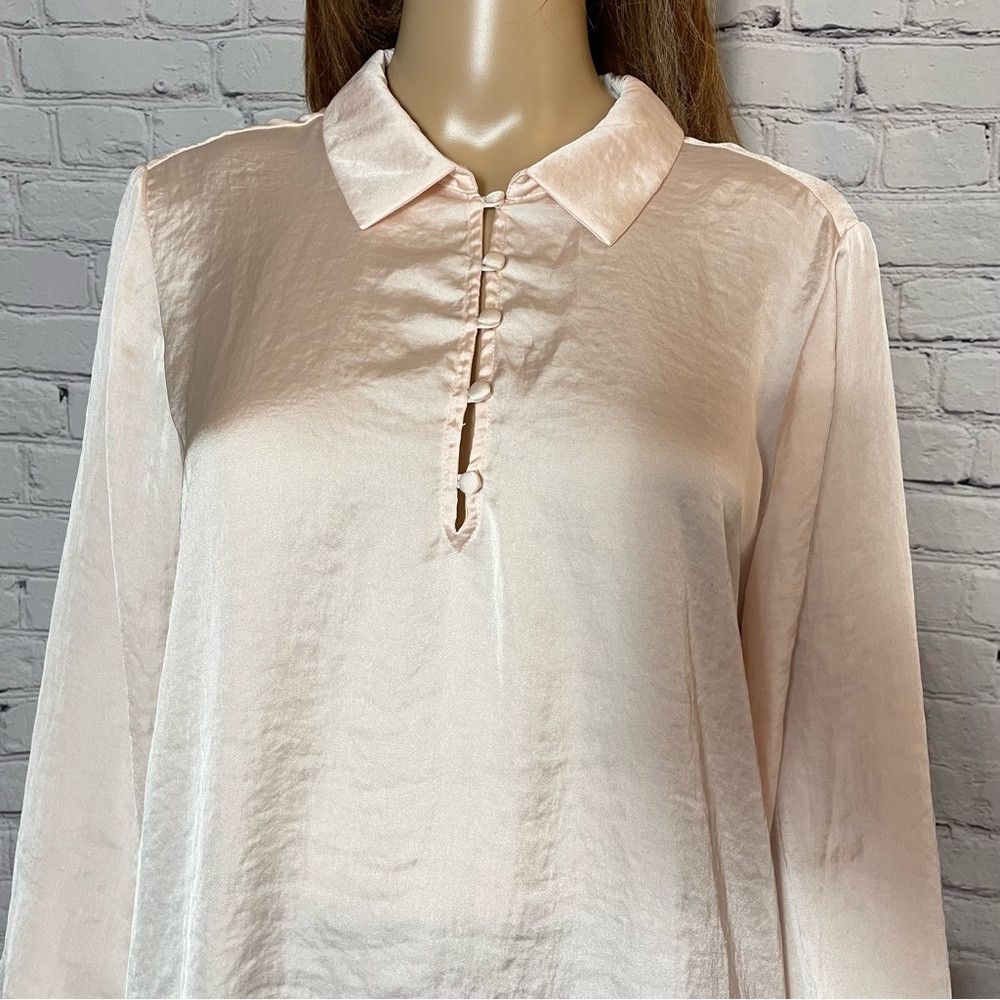 Paige NWT New $179 Paige Resa Satin Pale Pink Blouse Size L Size L / US 10 / IT 46 - 4 Thumbnail
