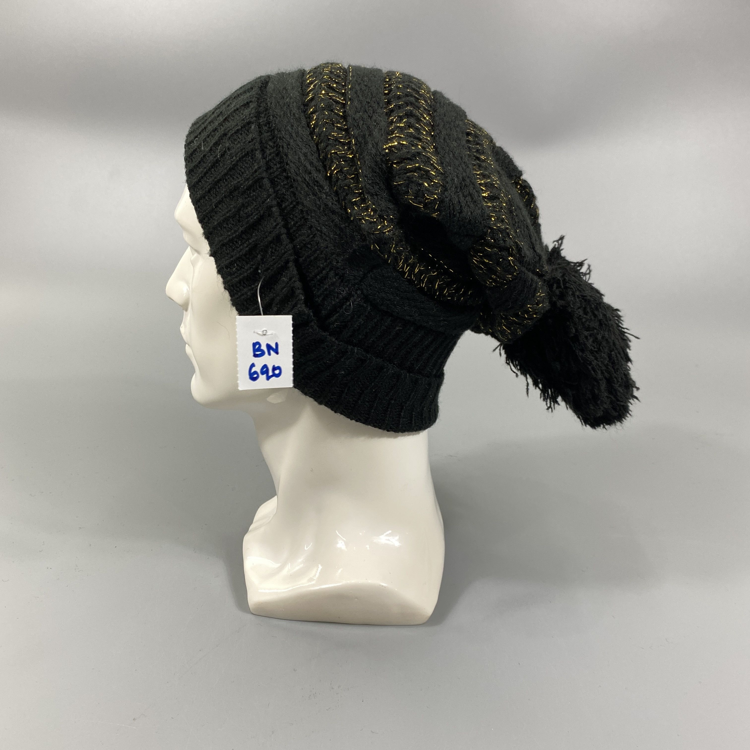 Japanese Brand Stripped Gold Beanie Pom Pom -BN690 Size ONE SIZE - 1 Thumbnail