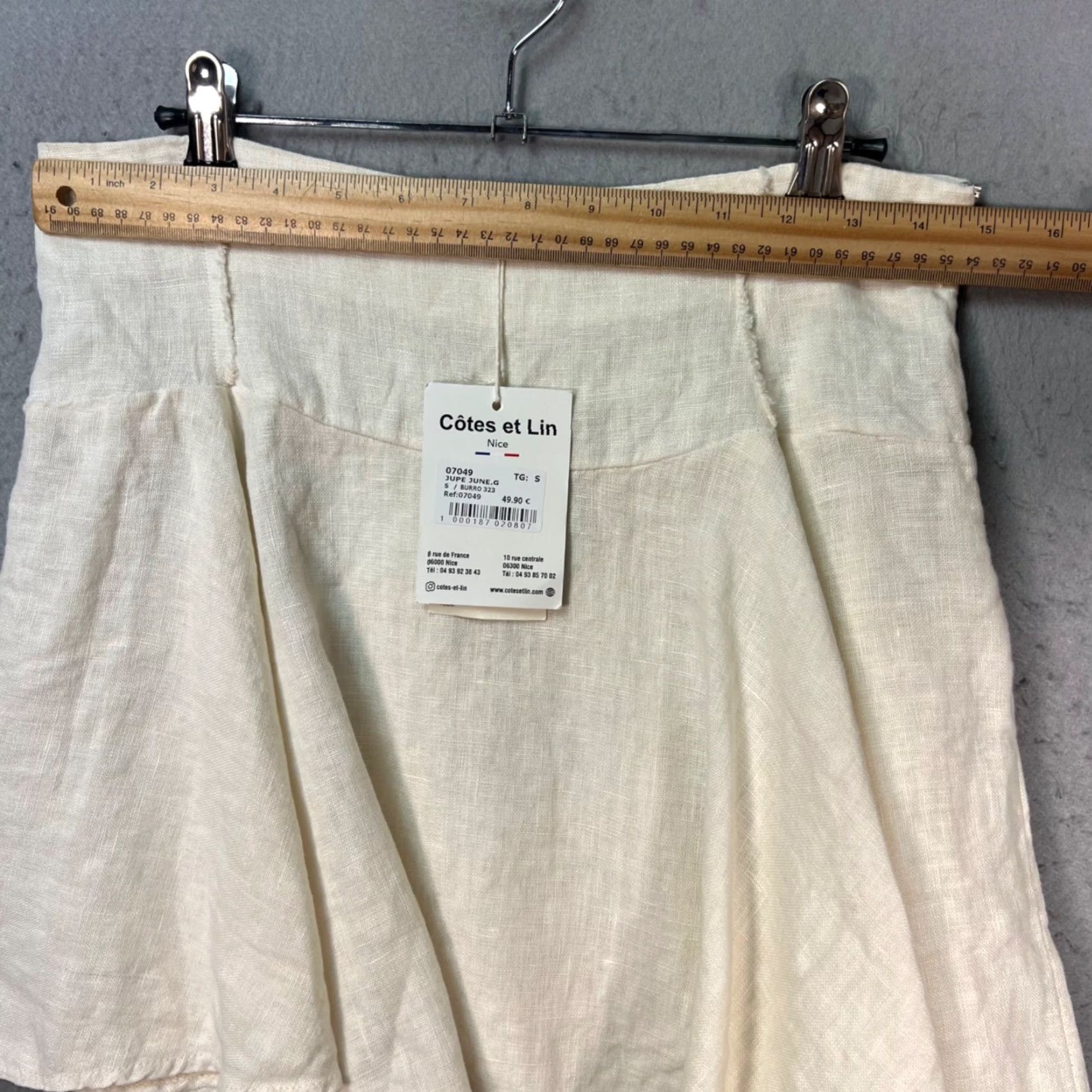 Vintage Côtes Et Lin Womens Small Flared Linen Skirt Ivory Made In Italy Lightweight Casual Summer Linen Skirt Womens S Ivory Flare Size 28" / US 6 / IT 42 - 6 Thumbnail