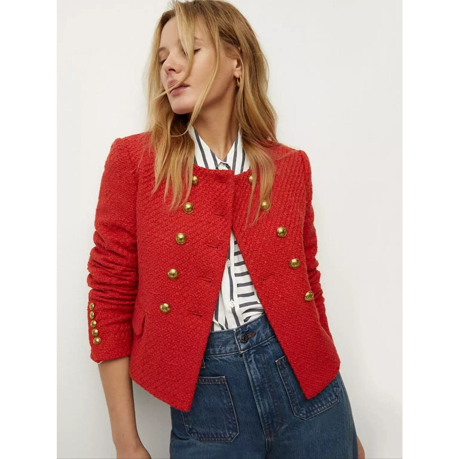 Veronica Beard Veronica Beard Bentley Tweed Tailored Jacket Red 0 Size XS / US 0-2 / IT 36-38 - 1 Thumbnail