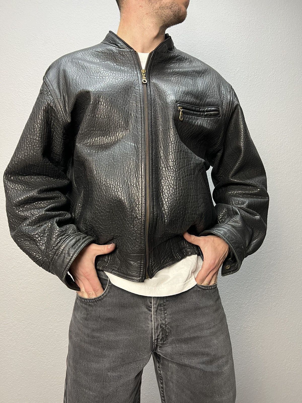 Vintage Vintage leather Diesel Racing Jacket distressed AvantGarage Grailed