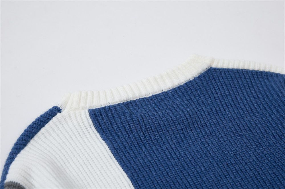 Vintage Men's trendy irregular round neck knitted sweater Size US M / EU 48-50 / 2 - 5 Thumbnail