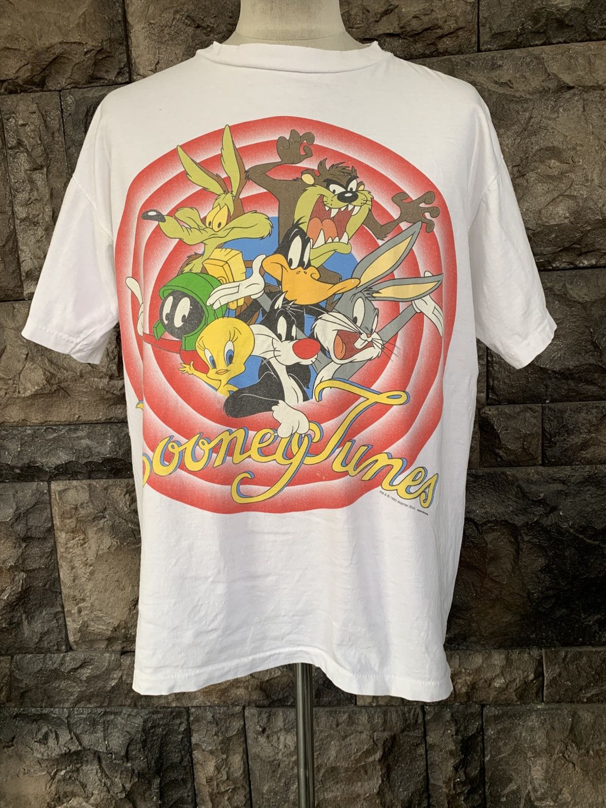 Warner Bros Vintage 90s Looney Tunes Mirror Print Warner Bros T shirt Size US XL / EU 56 / 4 - 1 Thumbnail