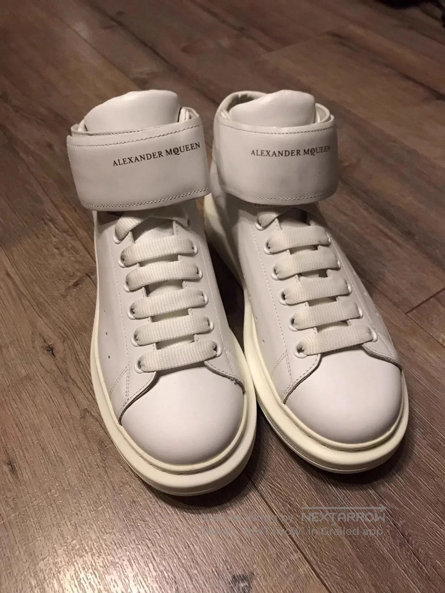 Alexander McQueen White High-Top Sneakers Size 9. Size US 9 / EU 42 - 1 Thumbnail