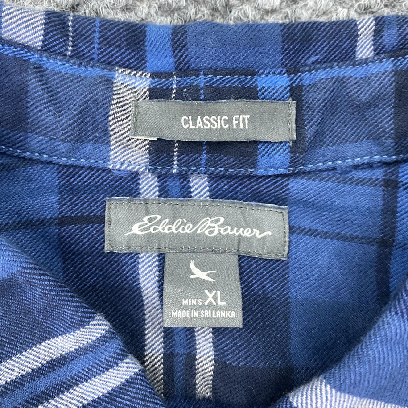 Eddie Bauer Eddie Bauer Shirt Mens XL Blue Plaid Cotton Button-Down Long Sleeve Classic Fit Size US XL / EU 56 / 4 - 4 Thumbnail