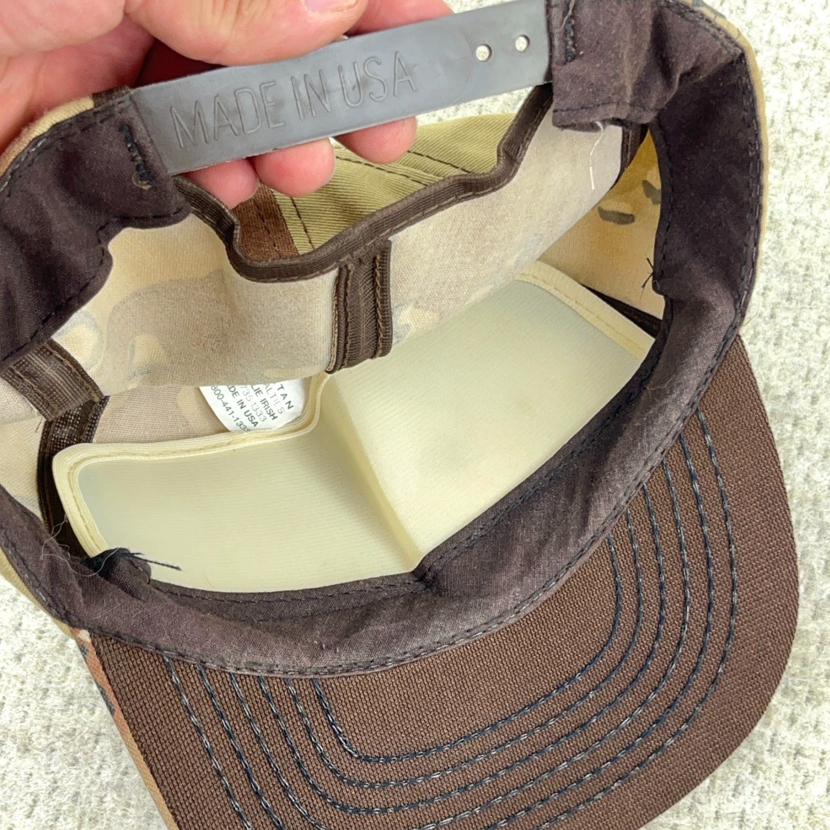 Vintage VINTAGE Desert Storm Hat Cap Snapback Brown Bubble Desert Camo 90s 1991 Trucker Size ONE SIZE - 6 Thumbnail