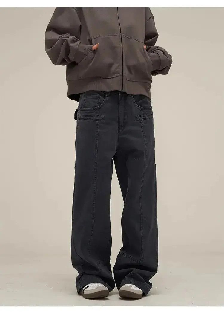 Japanese Brand Retro solid color loose fitting jeans Size US 32 / EU 48 - 2 Thumbnail