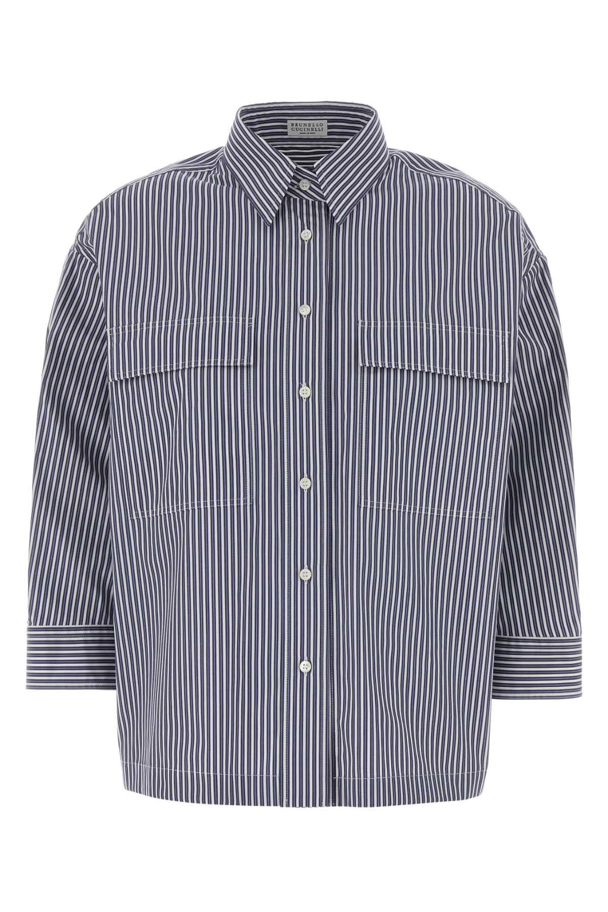 Brunello Cucinelli Embroidered Poplin Shirt Size S / US 4 / IT 40 - 1 Thumbnail