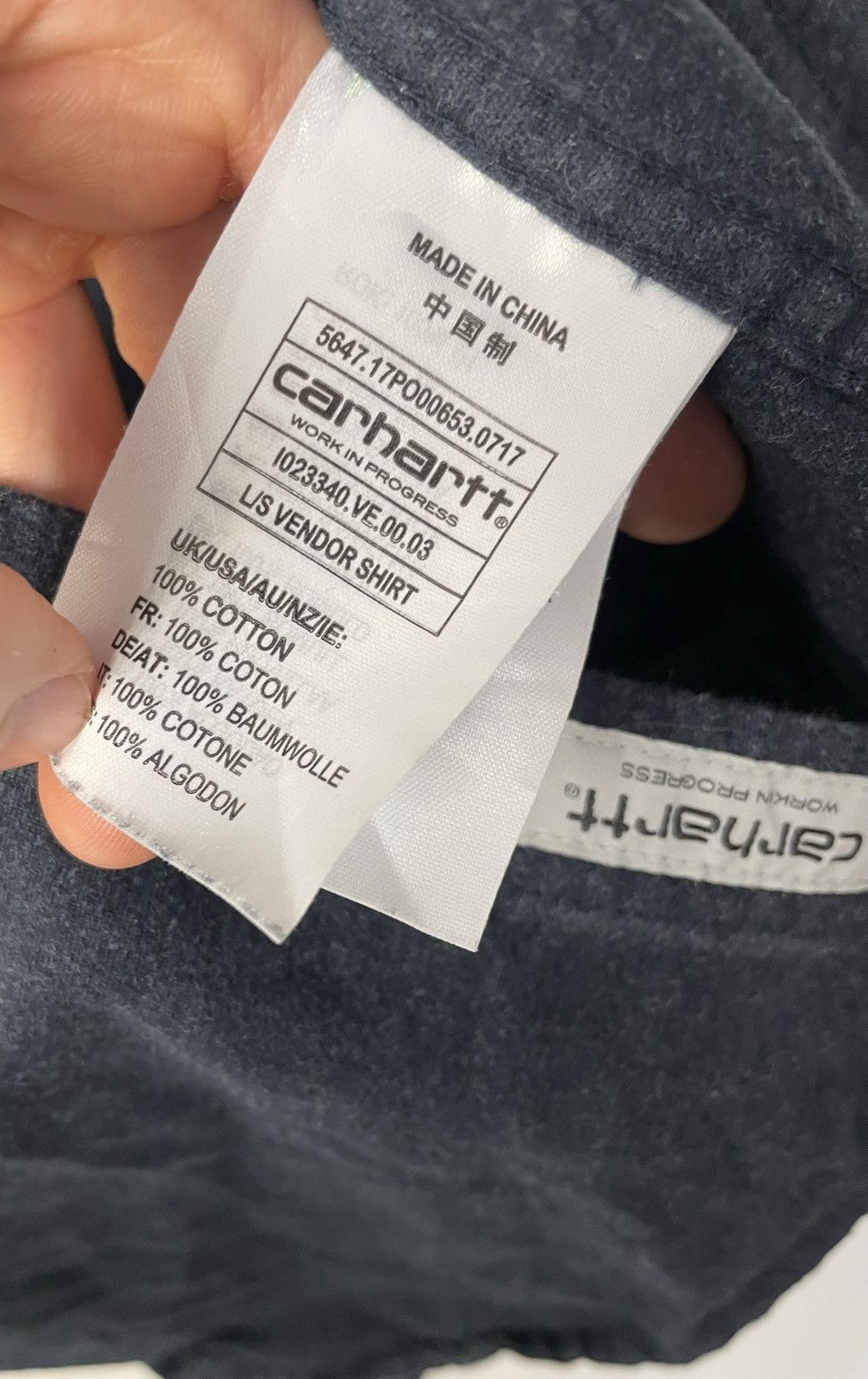 Carhartt Carhartt Shirt Button Up Work Workwear Casual Navy Rare Size US L / EU 52-54 / 3 - 5 Thumbnail