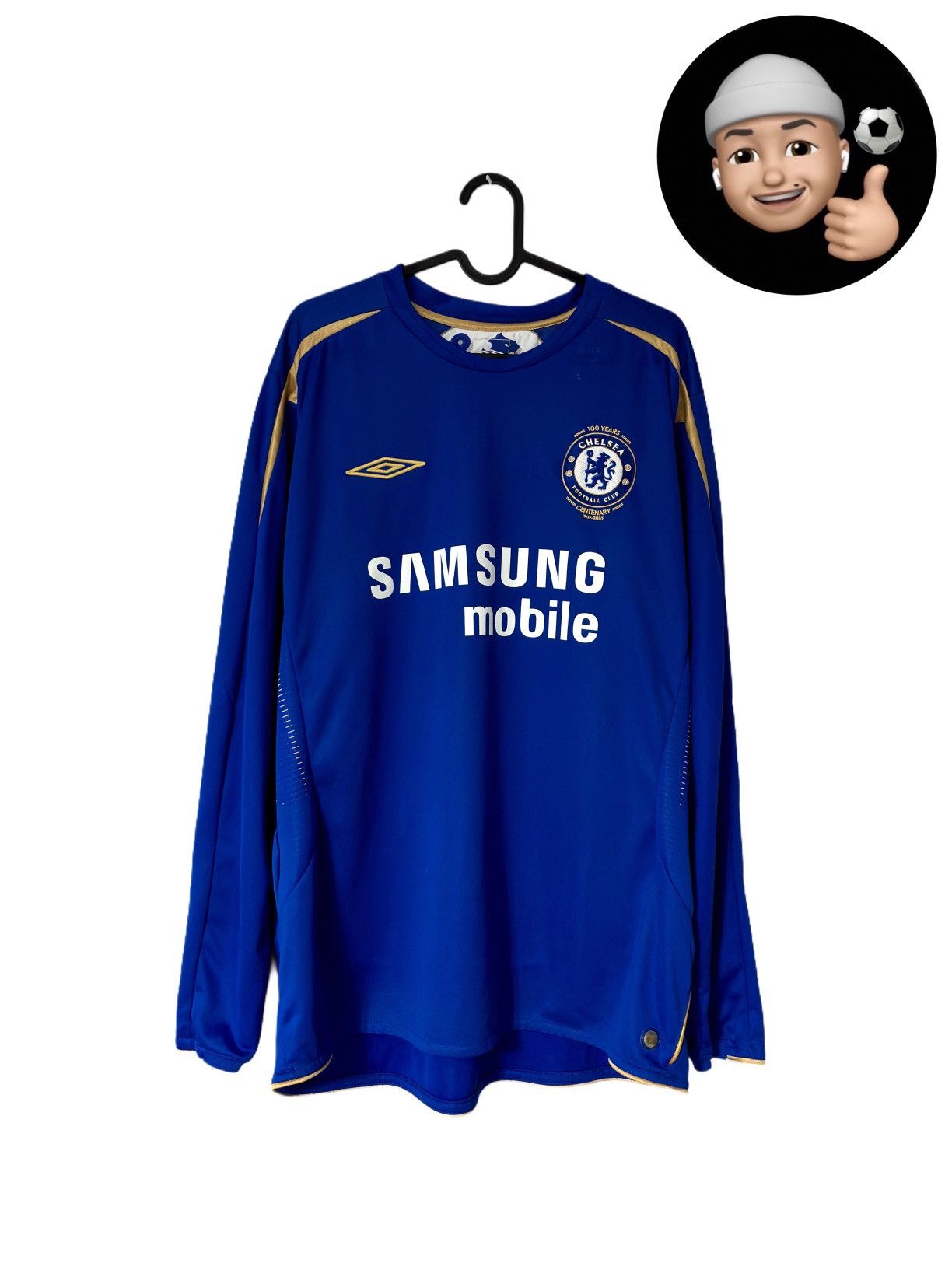 2005 2006 Chelsea England Umbro Vintage Soccer Jersey Long - Main Image