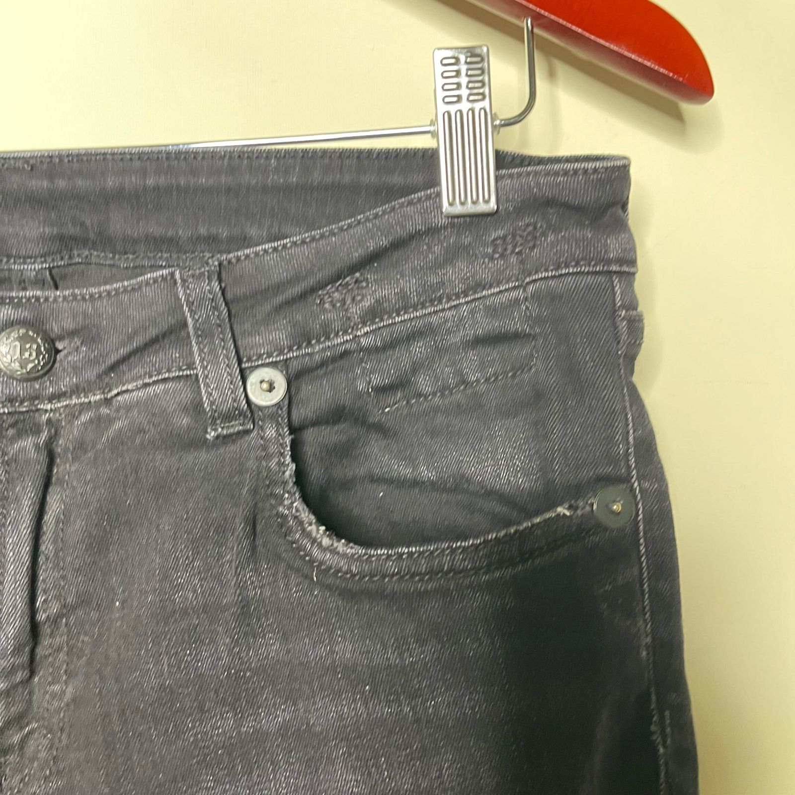 R13 R13 Mid Rise Button Fly Skinny Jeans Black Womens 30 Size 30" / US 8 / IT 44 - 7 Thumbnail