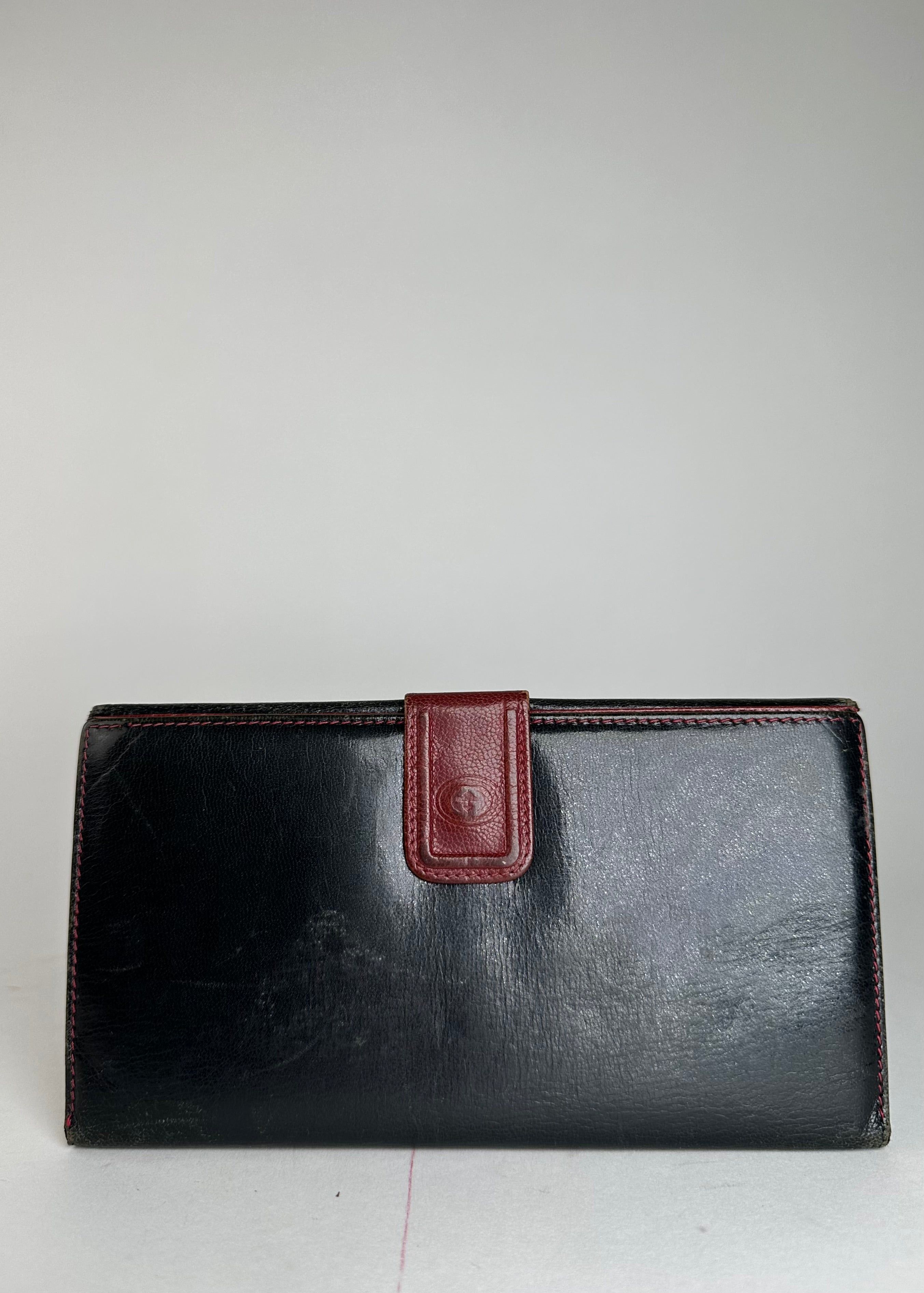 Gucci Vintage Leather Long Wallet Black Size ONE SIZE - 1 Thumbnail