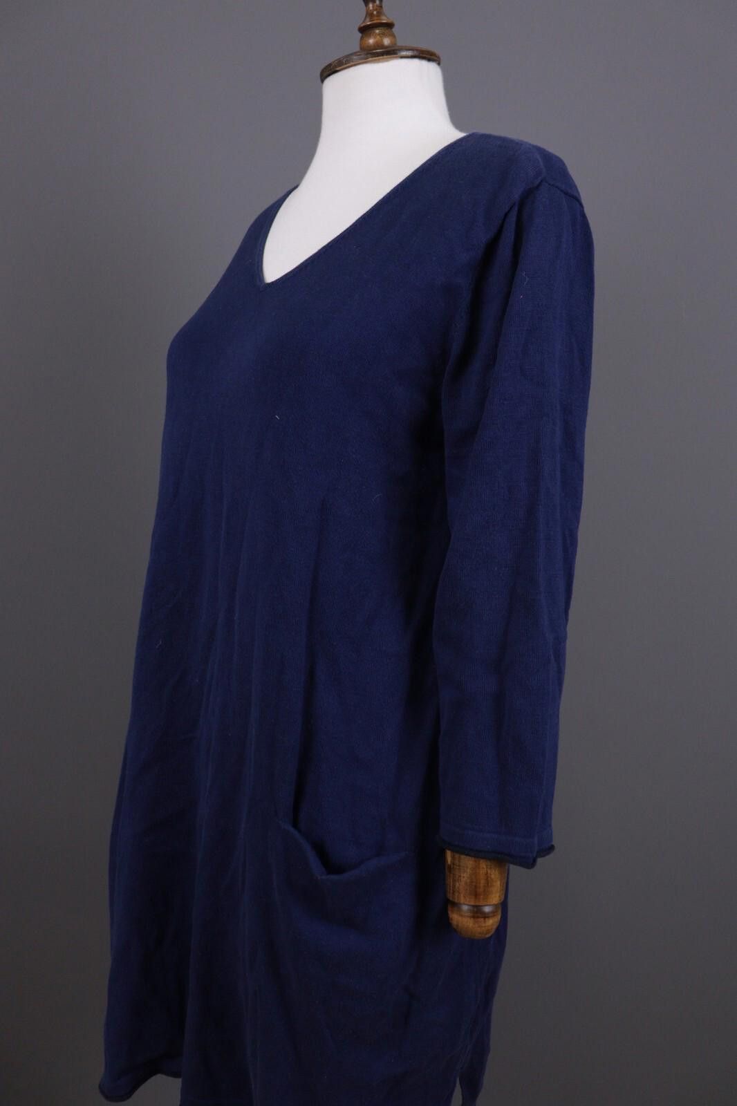 Designer Gudrun Sjoden Blue Long Sleeve V-Neck A-Line Dress Size M Size M / US 6-8 / IT 42-44 - 6 Thumbnail