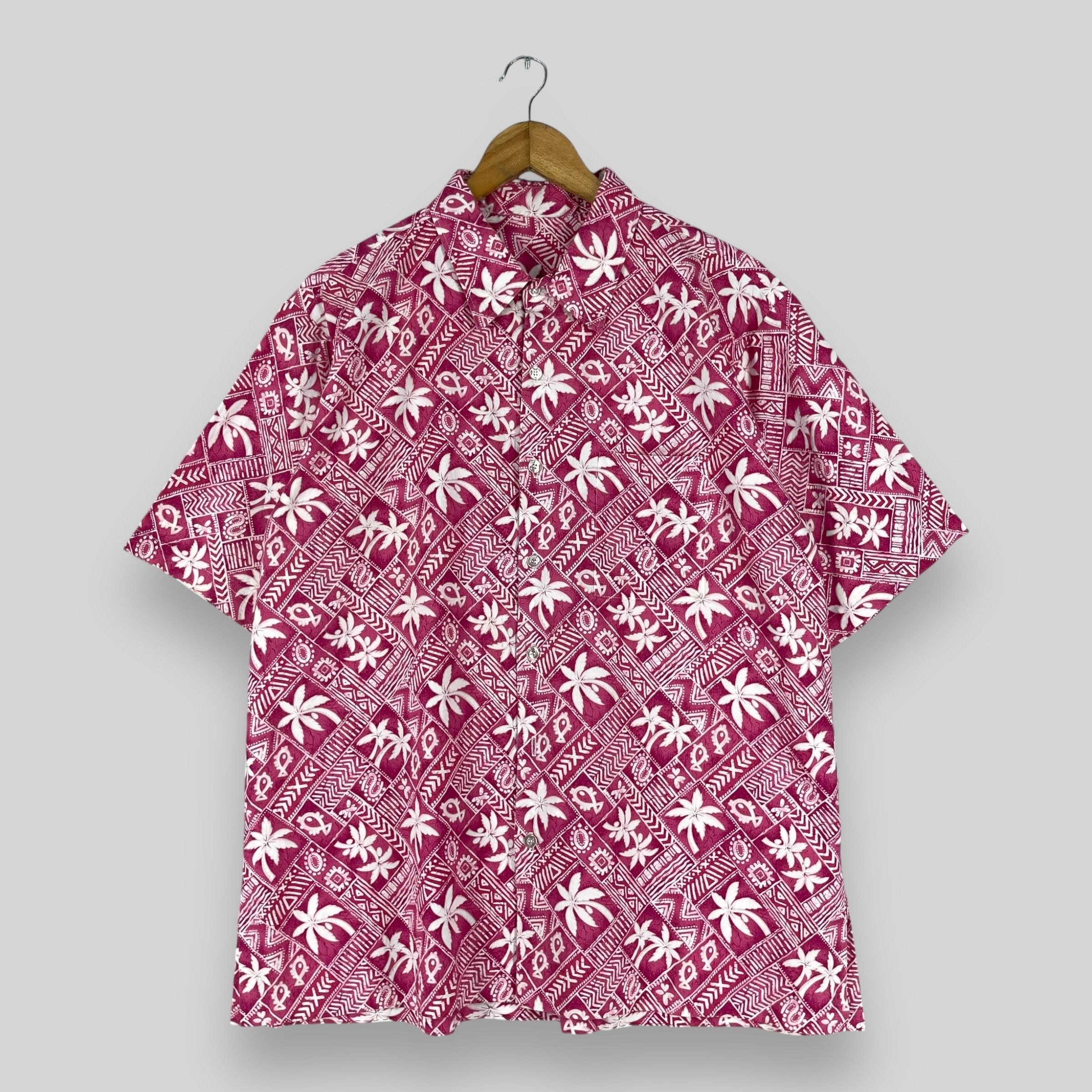 Vintage Vintage Hawaiian Abstract Coconut Tree Tribal Tattoo Shirt Size US XL / EU 56 / 4 - 1 Thumbnail