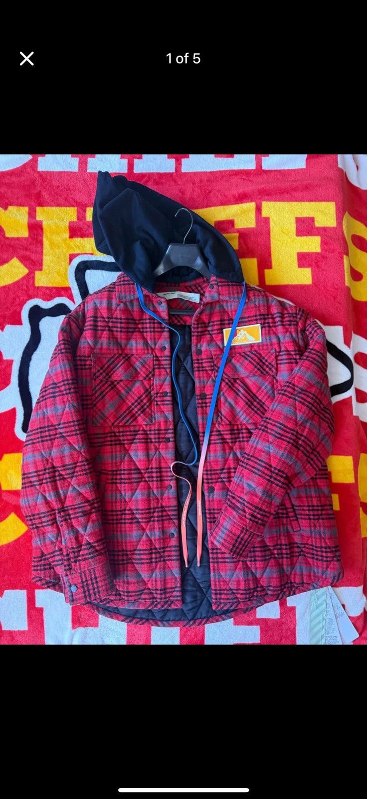 Off-white Insulated flannel jacket with hood