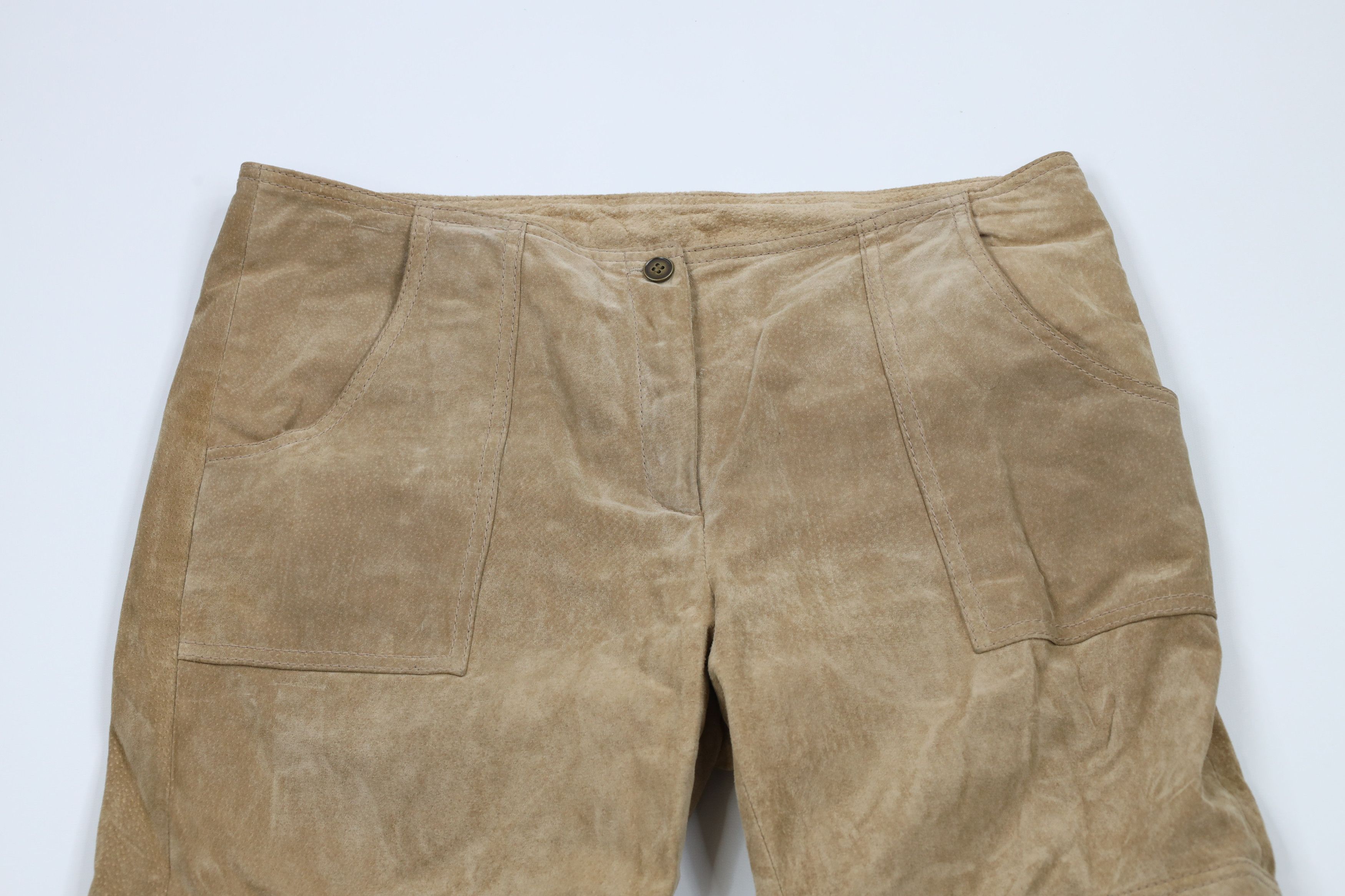Vintage Vintage 90s Streetwear Flared Wide Leg Cargo Pants Beige Size 36" / US 14 / IT 50 - 2 Thumbnail