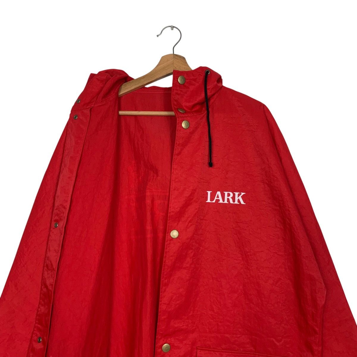 Vintage LARK Skiing Big Logo Hooded Raincoat Jacket #2712-C122 Size US XXL / EU 58 / 5 - 11 Thumbnail