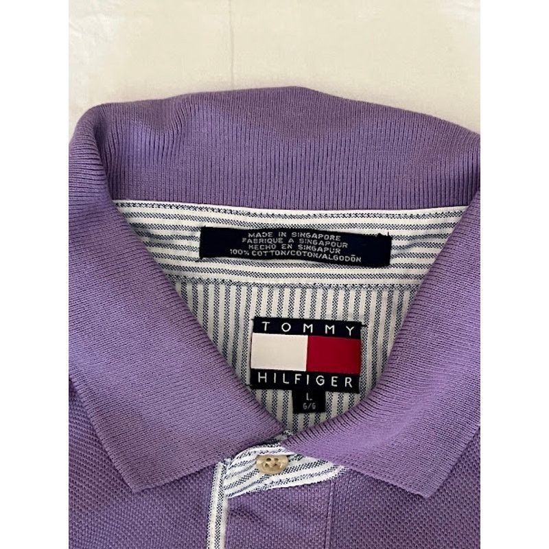 Tommy Hilfiger × Vintage Tommy Hilfiger Shirt Mens Purple Blue White Polo Sz L Size US L / EU 52-54 / 3 - 6 Thumbnail