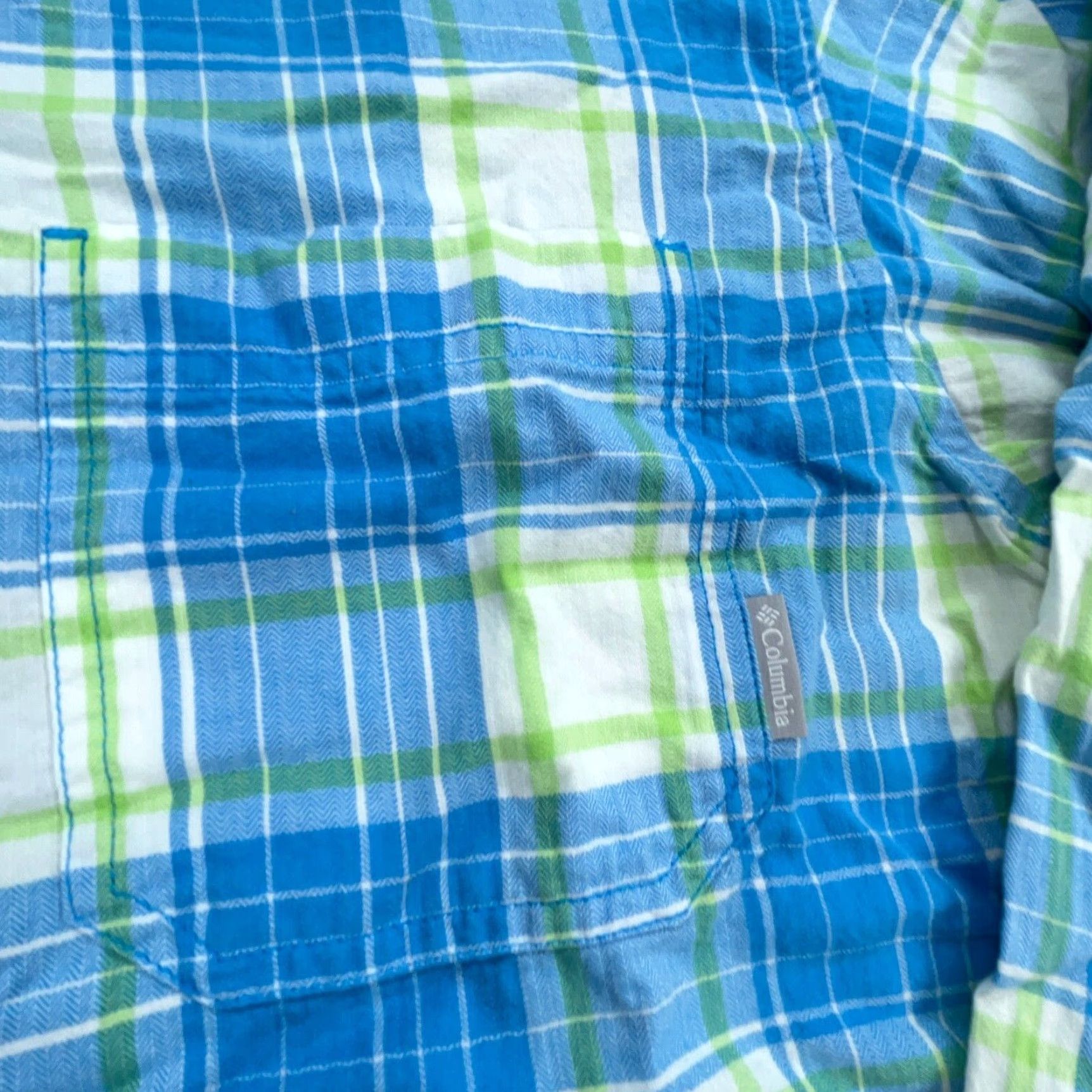 Vintage COLUMBIA Shirt Men XL Blue Green Plaid Flannel Button-Up Pocket Outdoor Classic Size US XL / EU 56 / 4 - 3 Thumbnail