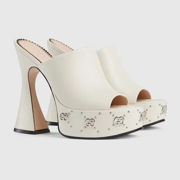 Gucci o1s1wg110425 Platform Slides Sandals in Off White Size US 9.5 / IT 39.5 - 2 Thumbnail